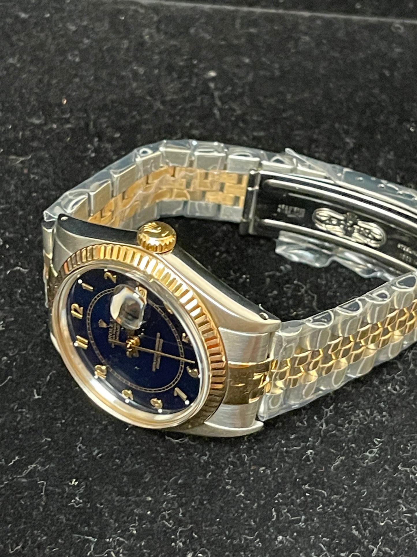 Rolex Datejust 16013 Black Boiler Gauge Dial TT Jubilee With Open Papers 36mm
