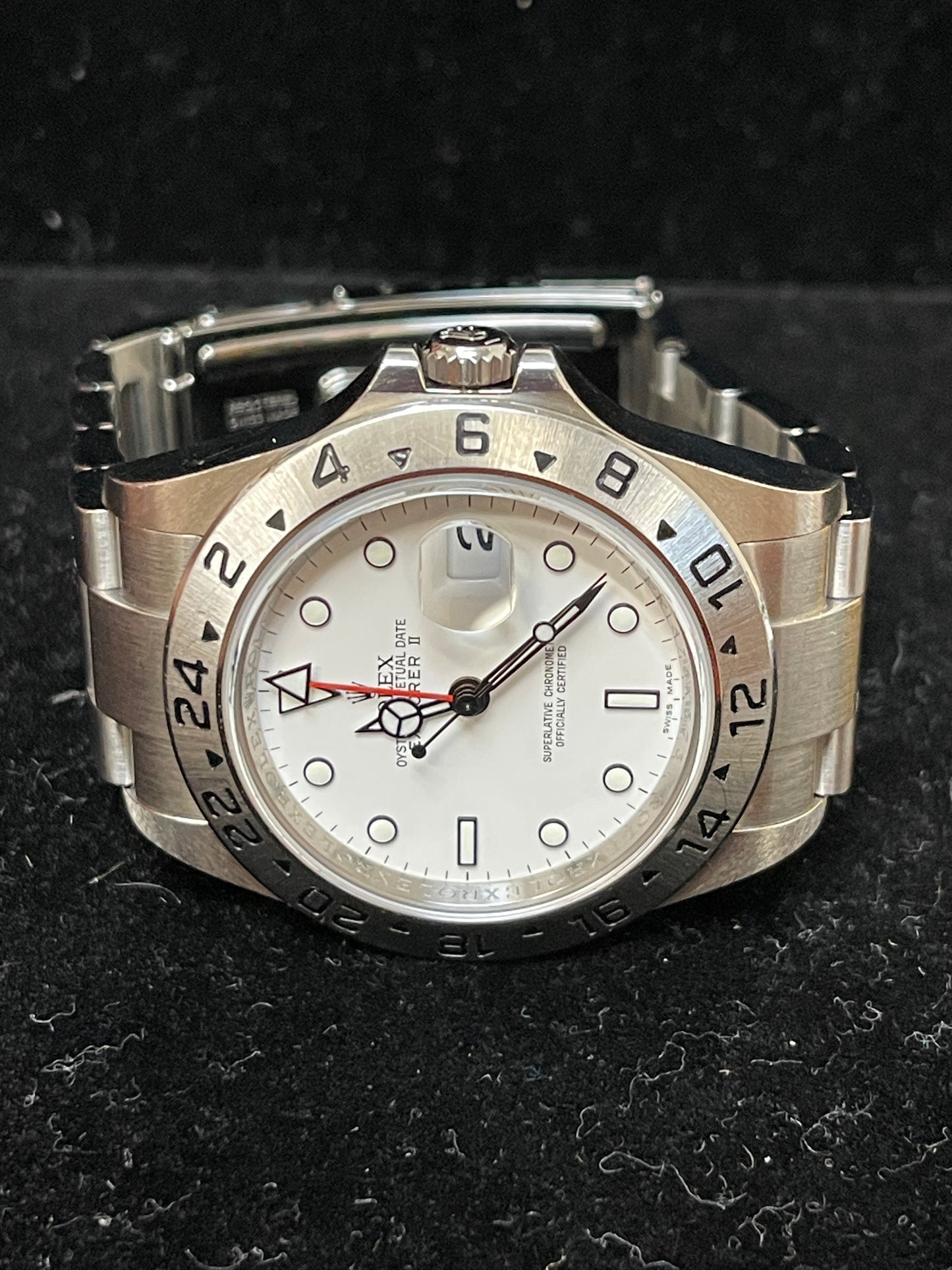 2011 Rolex Explorer II 16570 Polar Scrambled Serial White Dial W Papers 40mm