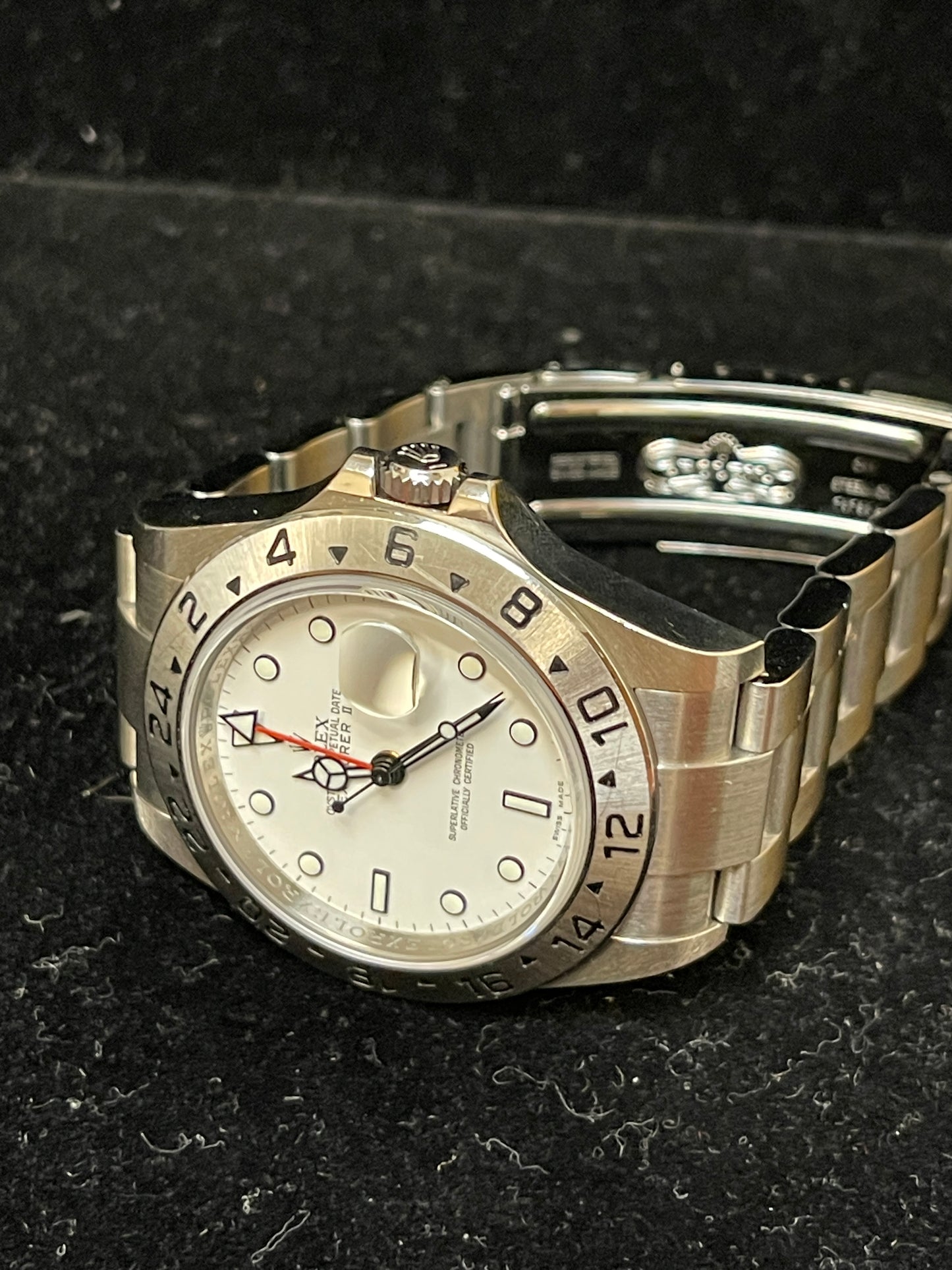 2011 Rolex Explorer II 16570 Polar Scrambled Serial White Dial W Papers 40mm