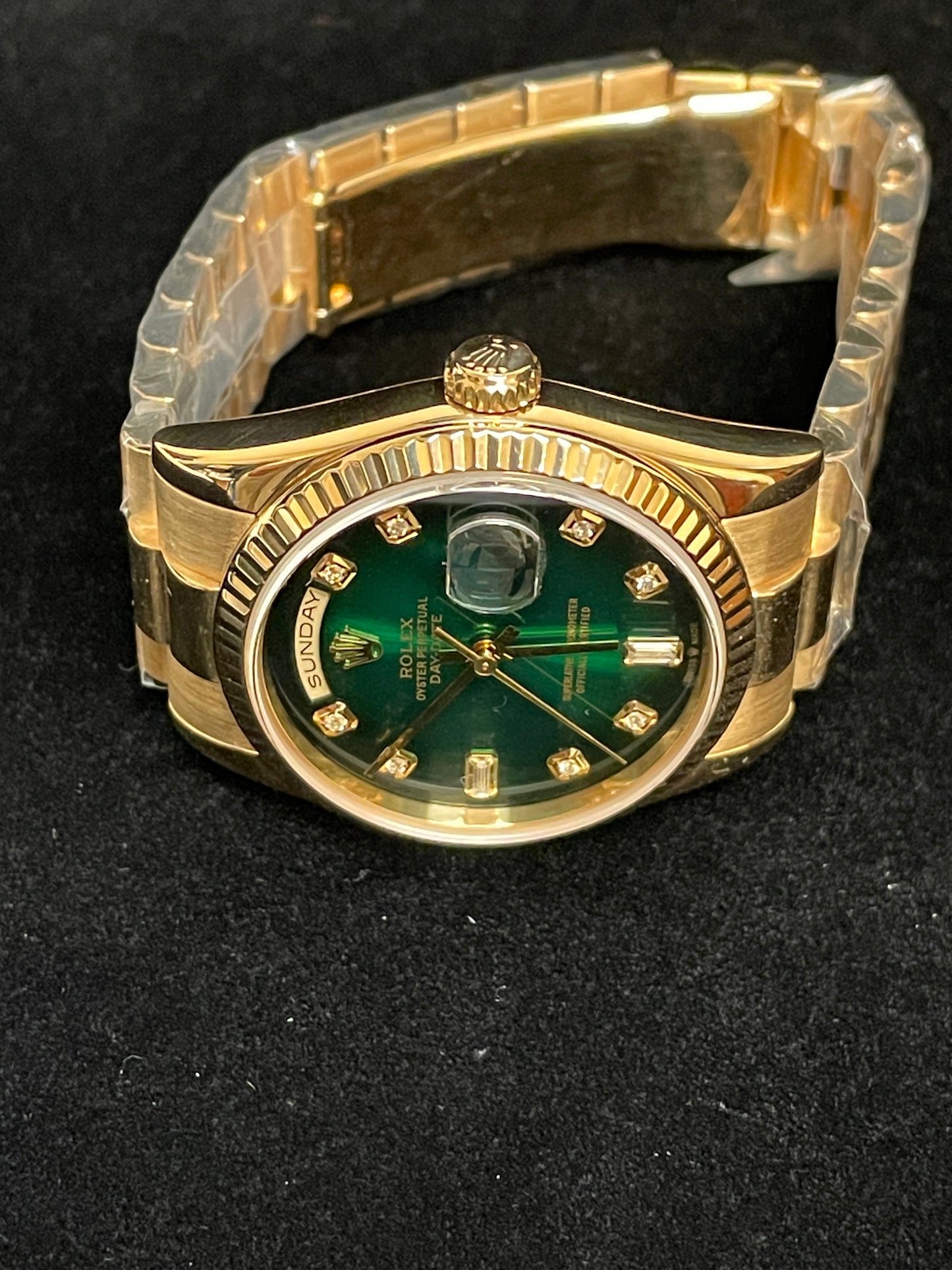 2006 Rolex Day-Date 118238 Green Diamond Dial 18kt President With Papers 36mm