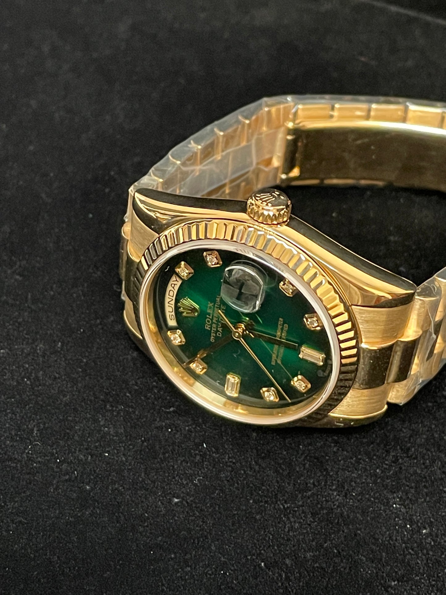 2006 Rolex Day-Date 118238 Green Diamond Dial 18kt President With Papers 36mm
