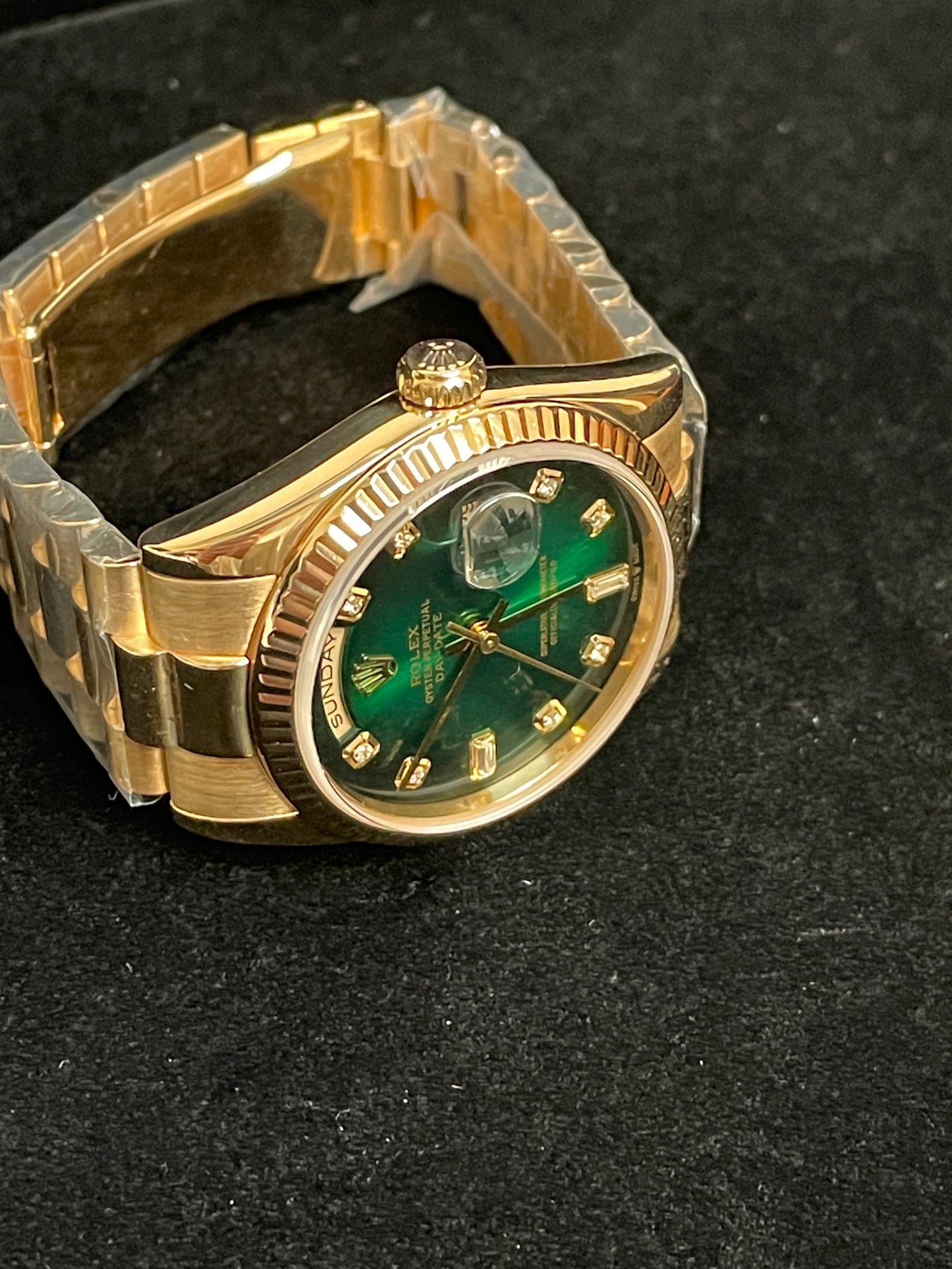 2006 Rolex Day-Date 118238 Green Diamond Dial 18kt President With Papers 36mm