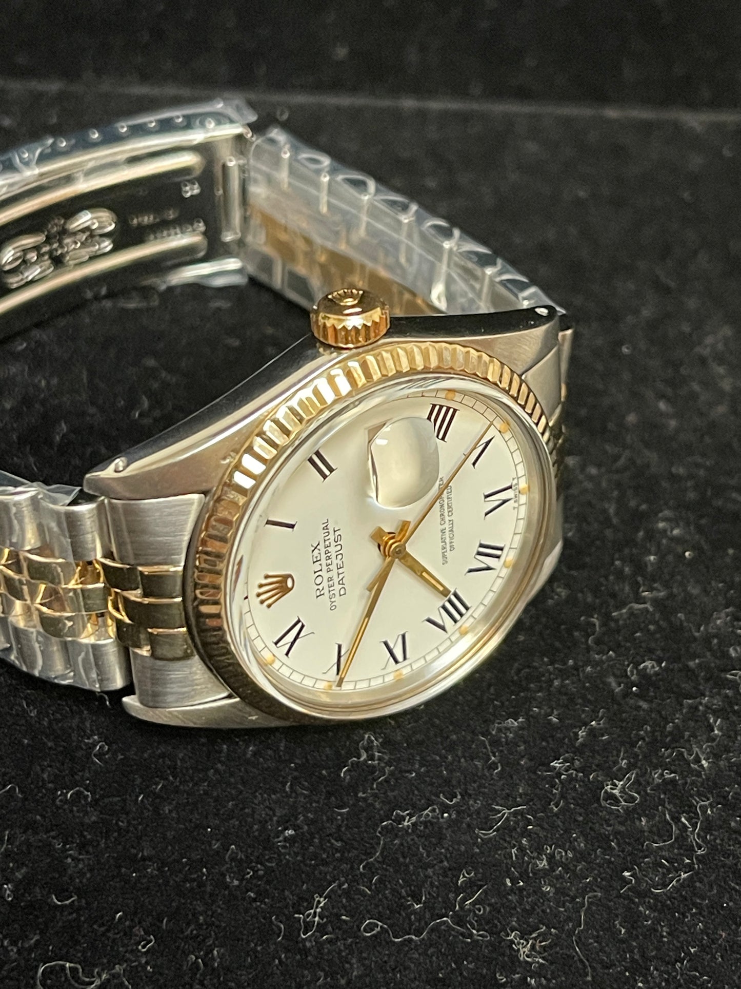 1980 Rolex Datejust 16013 White Roman Buckley Dial TT Jubilee No Papers 36mm