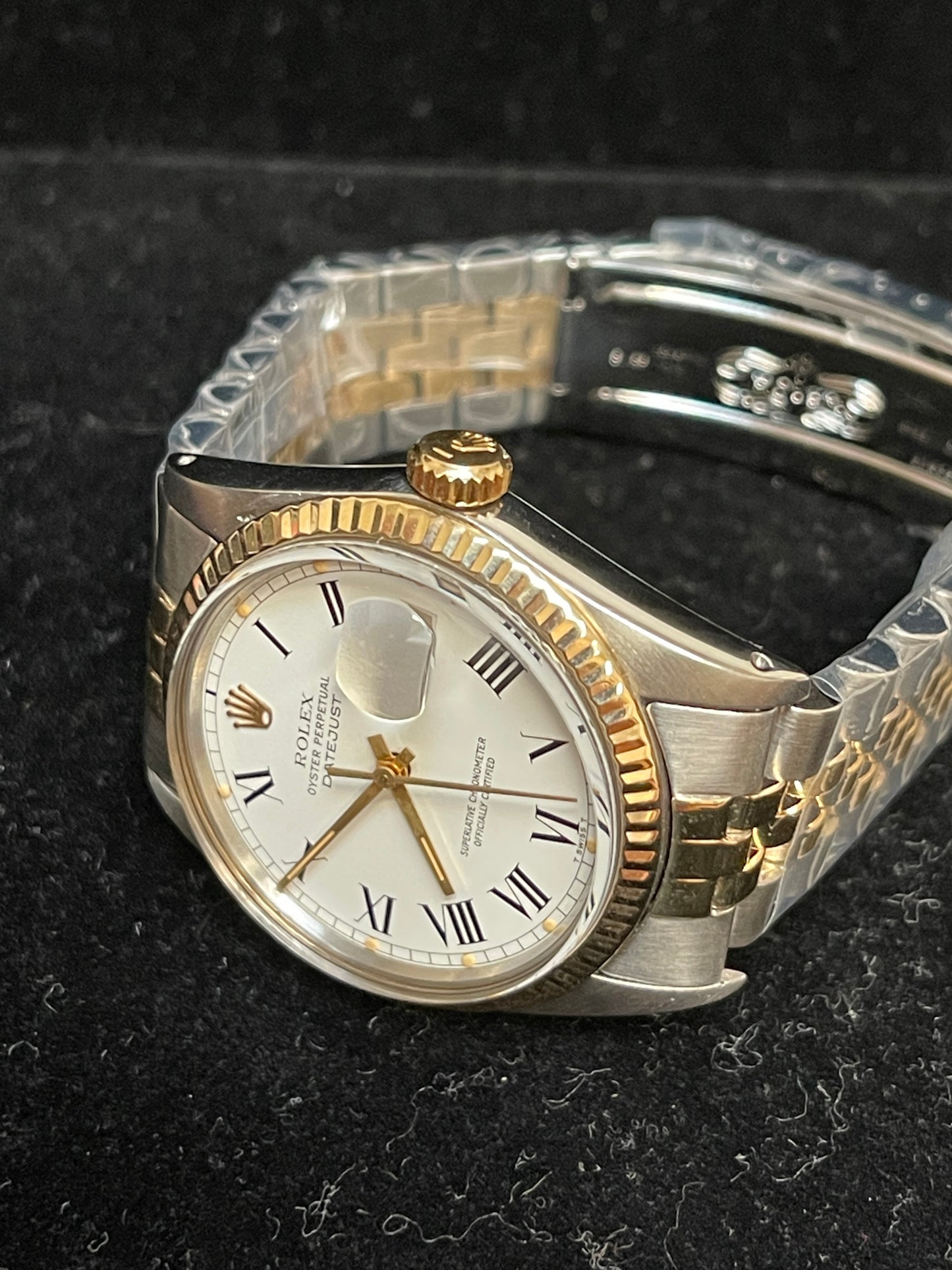 1980 Rolex Datejust 16013 White Roman Buckley Dial TT Jubilee No Papers 36mm