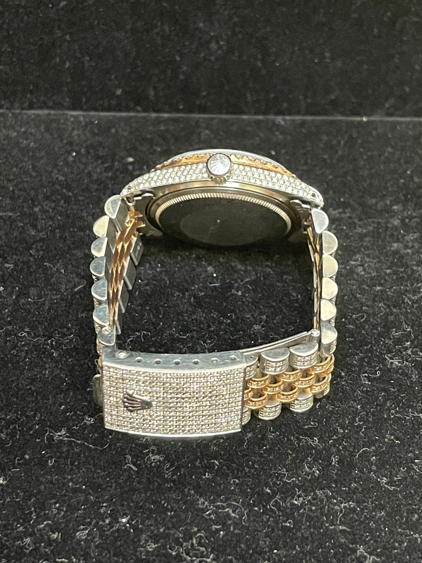 Rolex Datejust 1603 Paved Arabic Pink Diamond Dial RG TT Jubilee 36mm