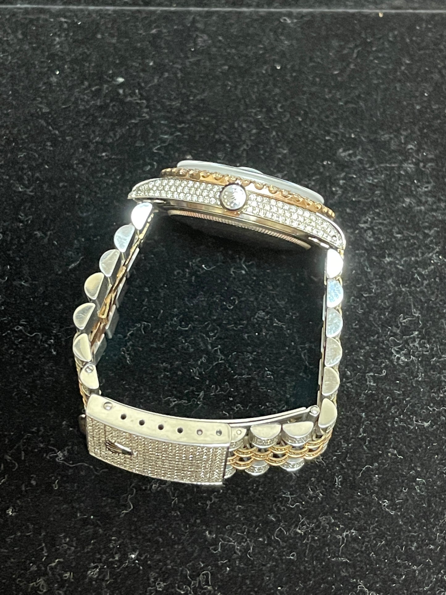 Rolex Datejust 1603 Paved Arabic Pink Diamond Dial RG TT Jubilee 36mm