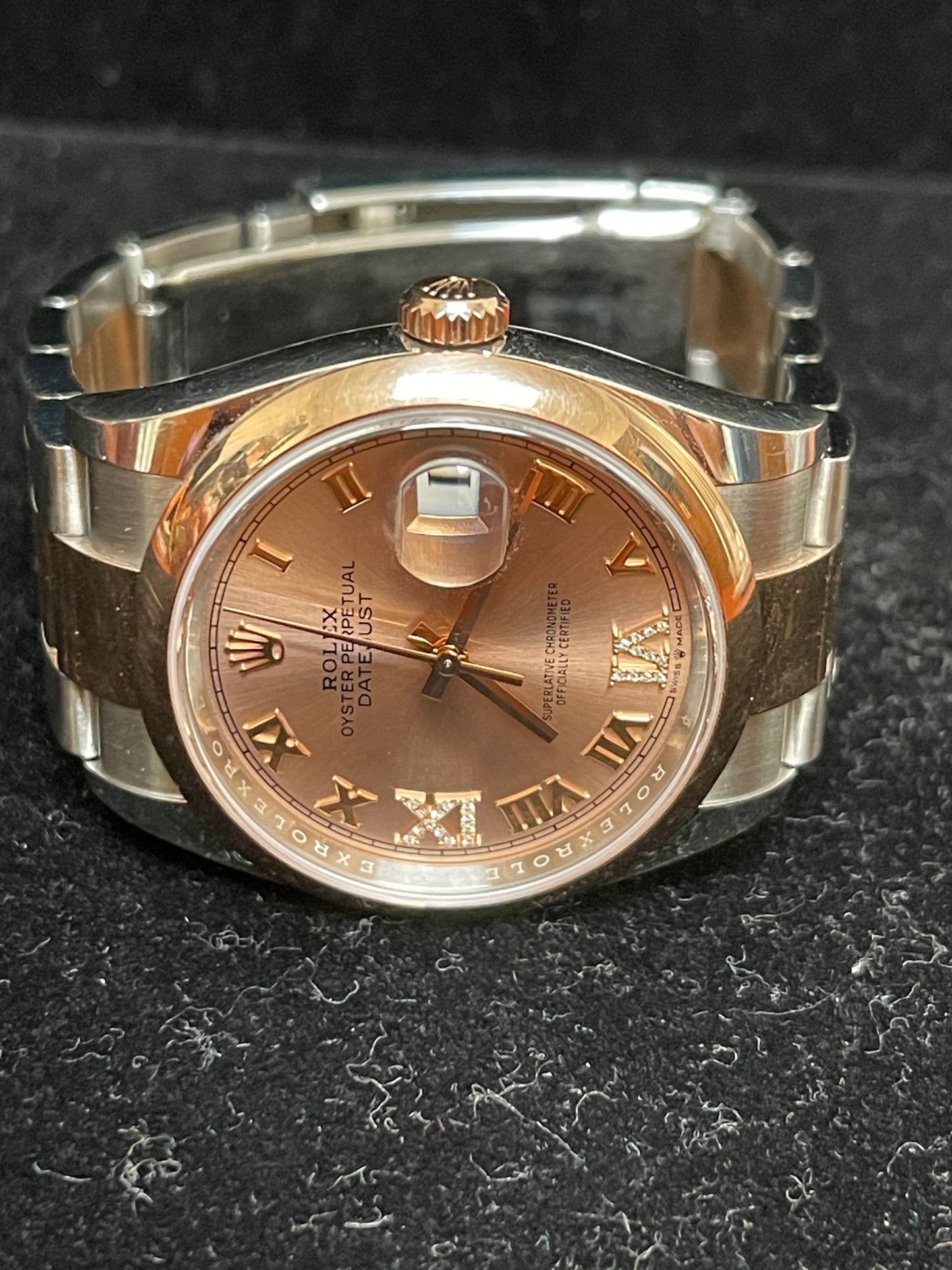 2022 Rolex Datejust 126201 Rose Roman VI Diamond Dial RG TT Oyster No Paper 36mm