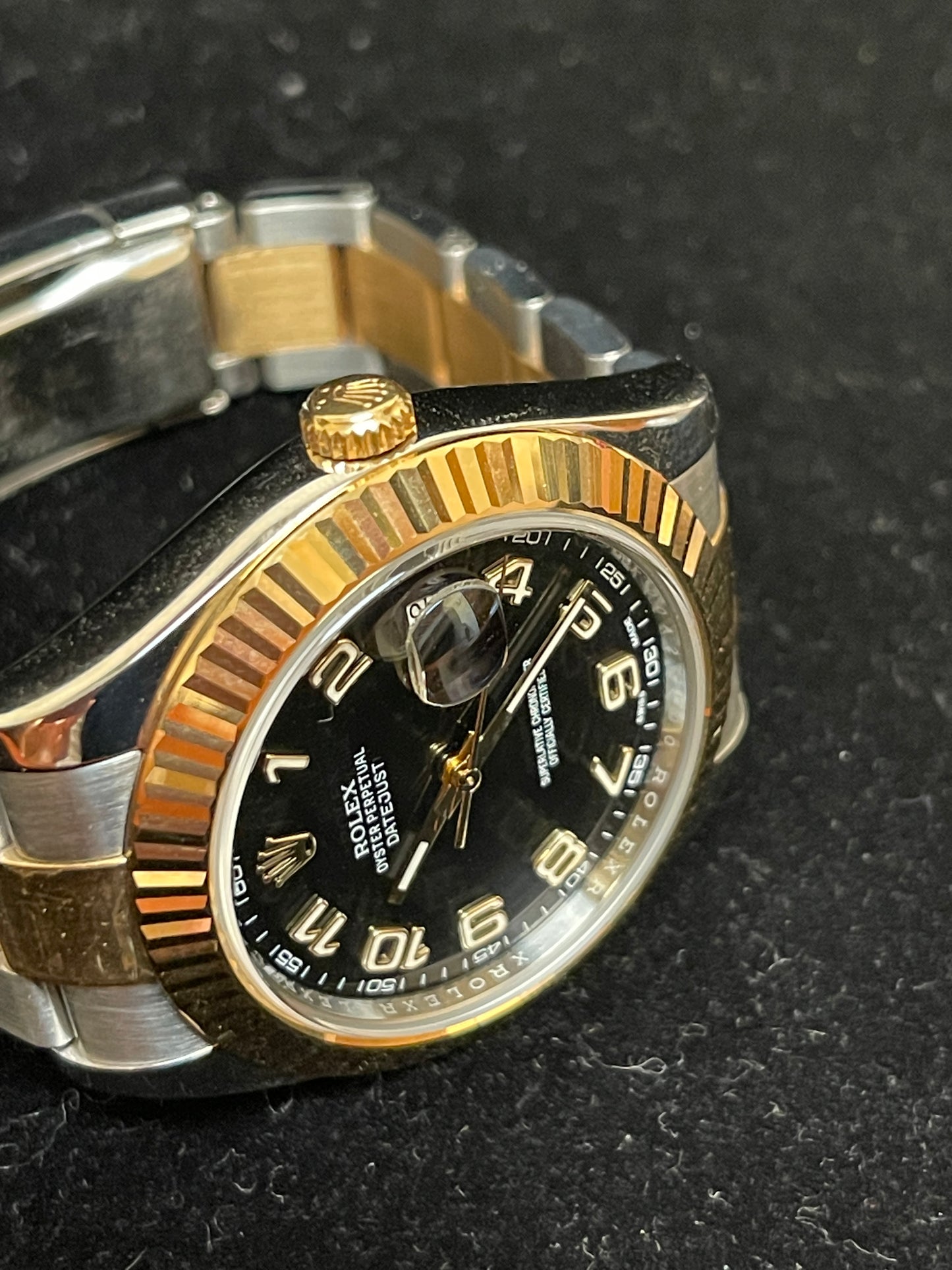 2015 Rolex Datejust 116333 Black Arabic Dial TT Oyster With Papers 41mm