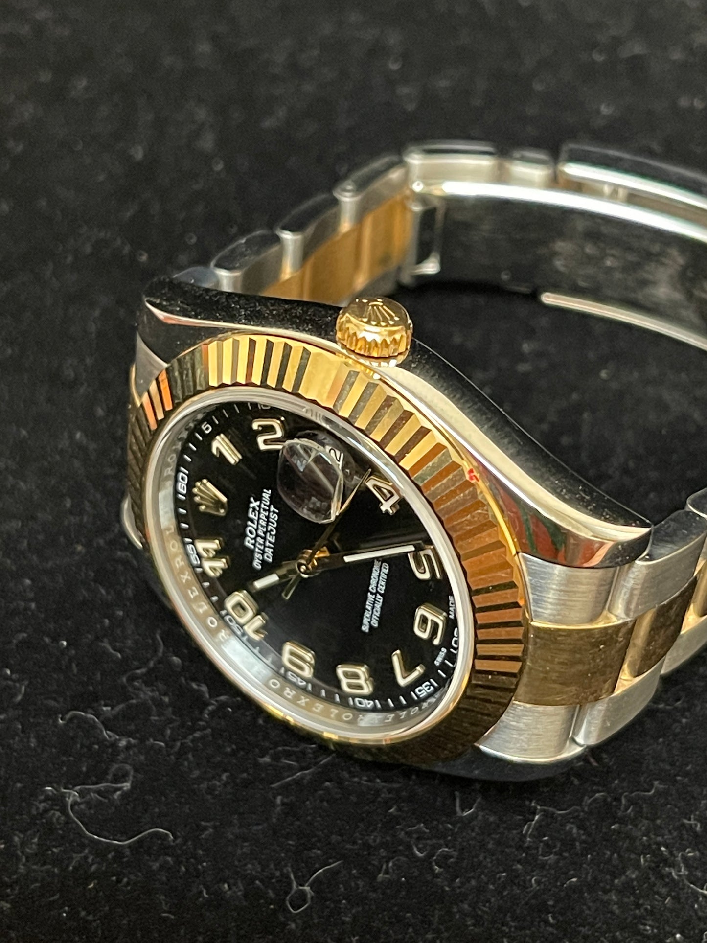 2015 Rolex Datejust 116333 Black Arabic Dial TT Oyster With Papers 41mm