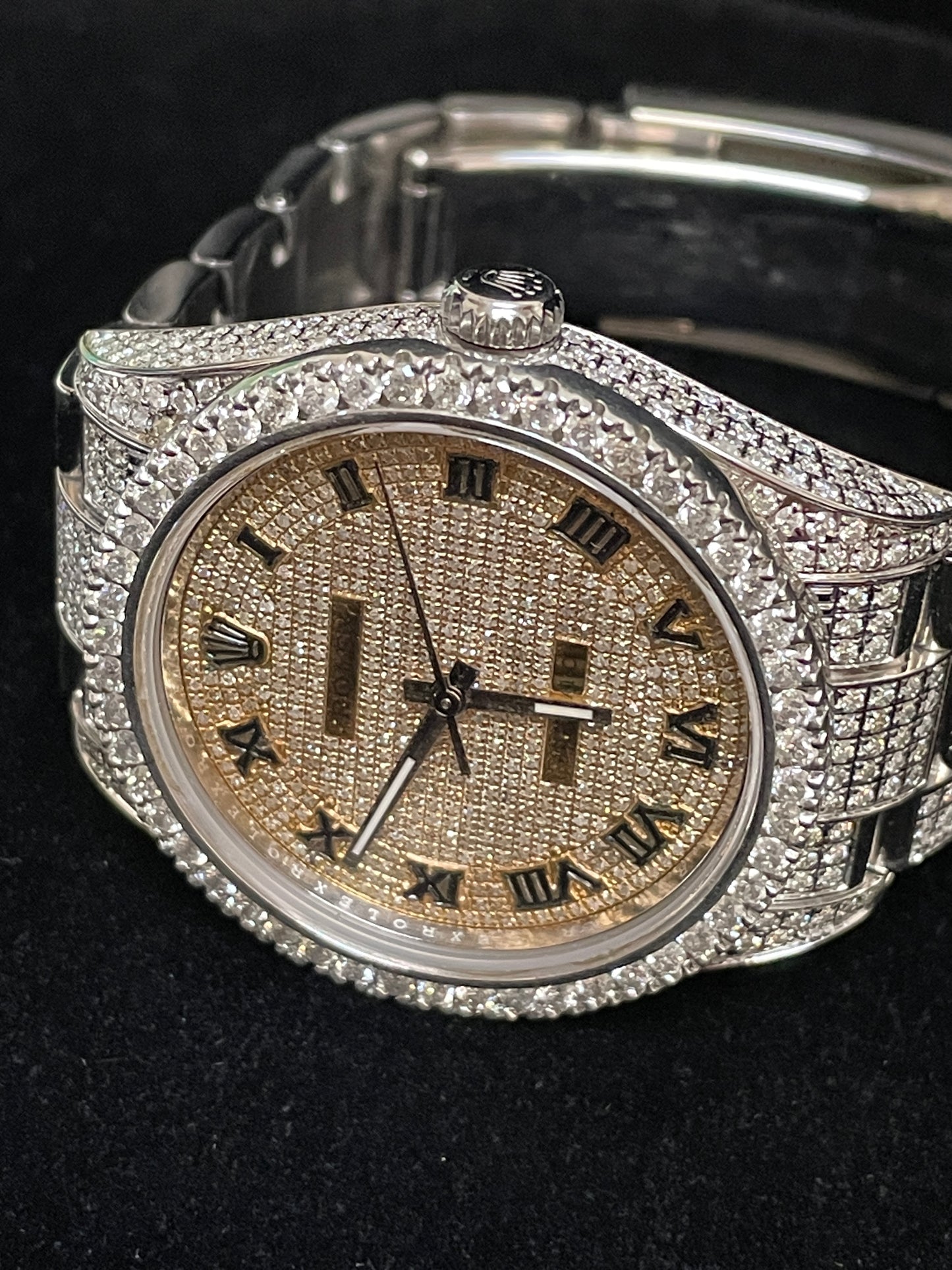 2018 Rolex Oyster Perpetual 114300 Iced Out Paved Roman Oyster 39mm 17CT