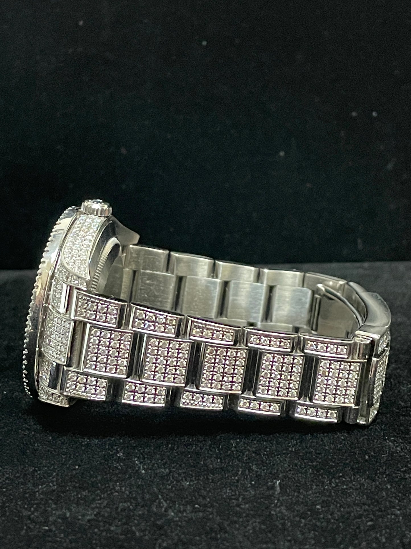 2018 Rolex Oyster Perpetual 114300 Iced Out Paved Roman Oyster 39mm 17CT