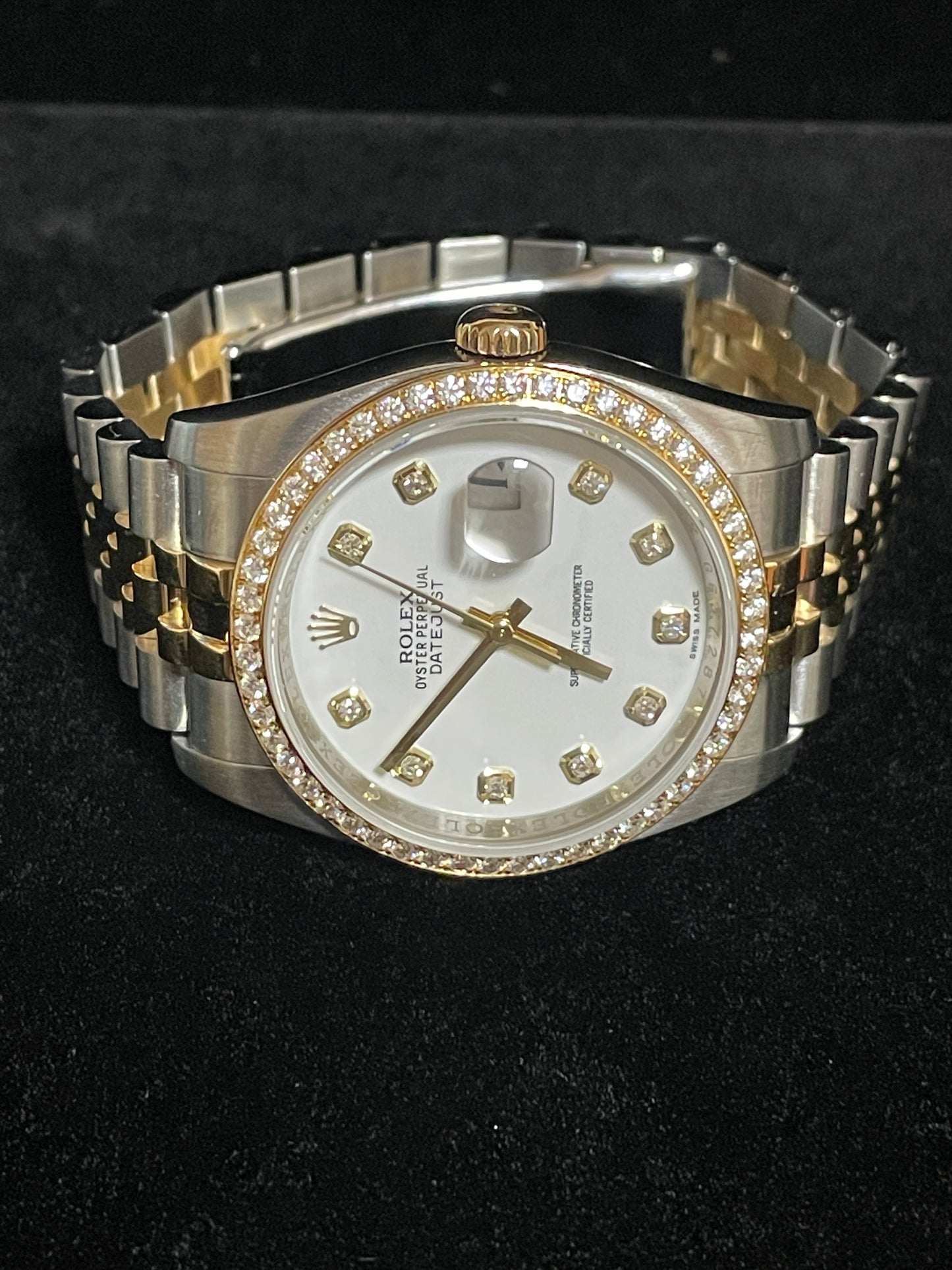 2010 Rolex Datejust 116243 White Diamond Dial and Bezel TT Jubilee No Paper 36mm