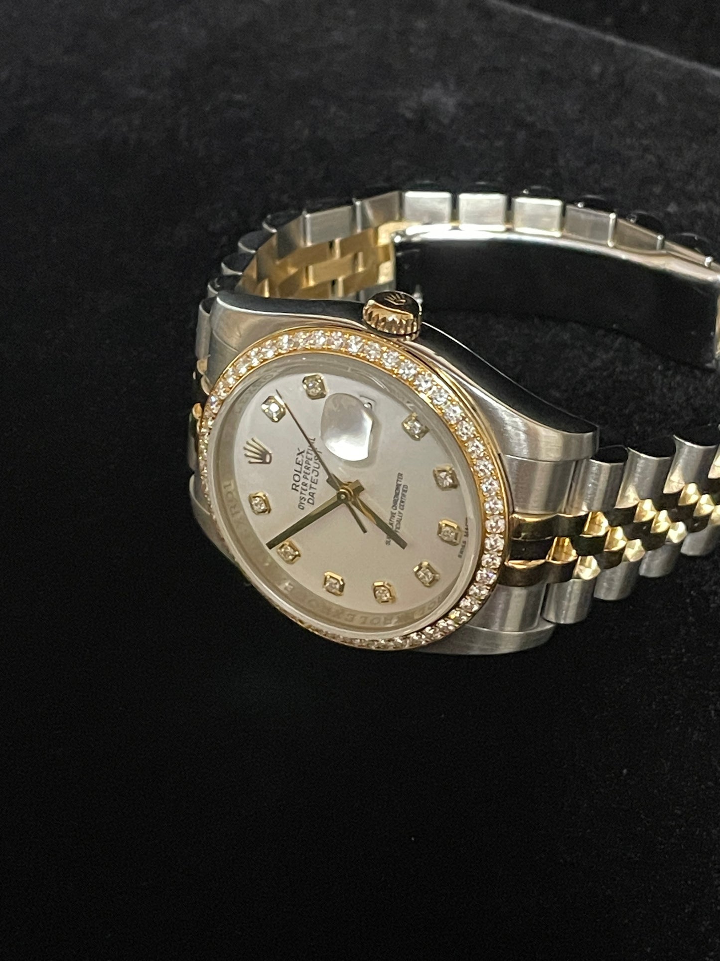 2010 Rolex Datejust 116243 White Diamond Dial and Bezel TT Jubilee No Paper 36mm