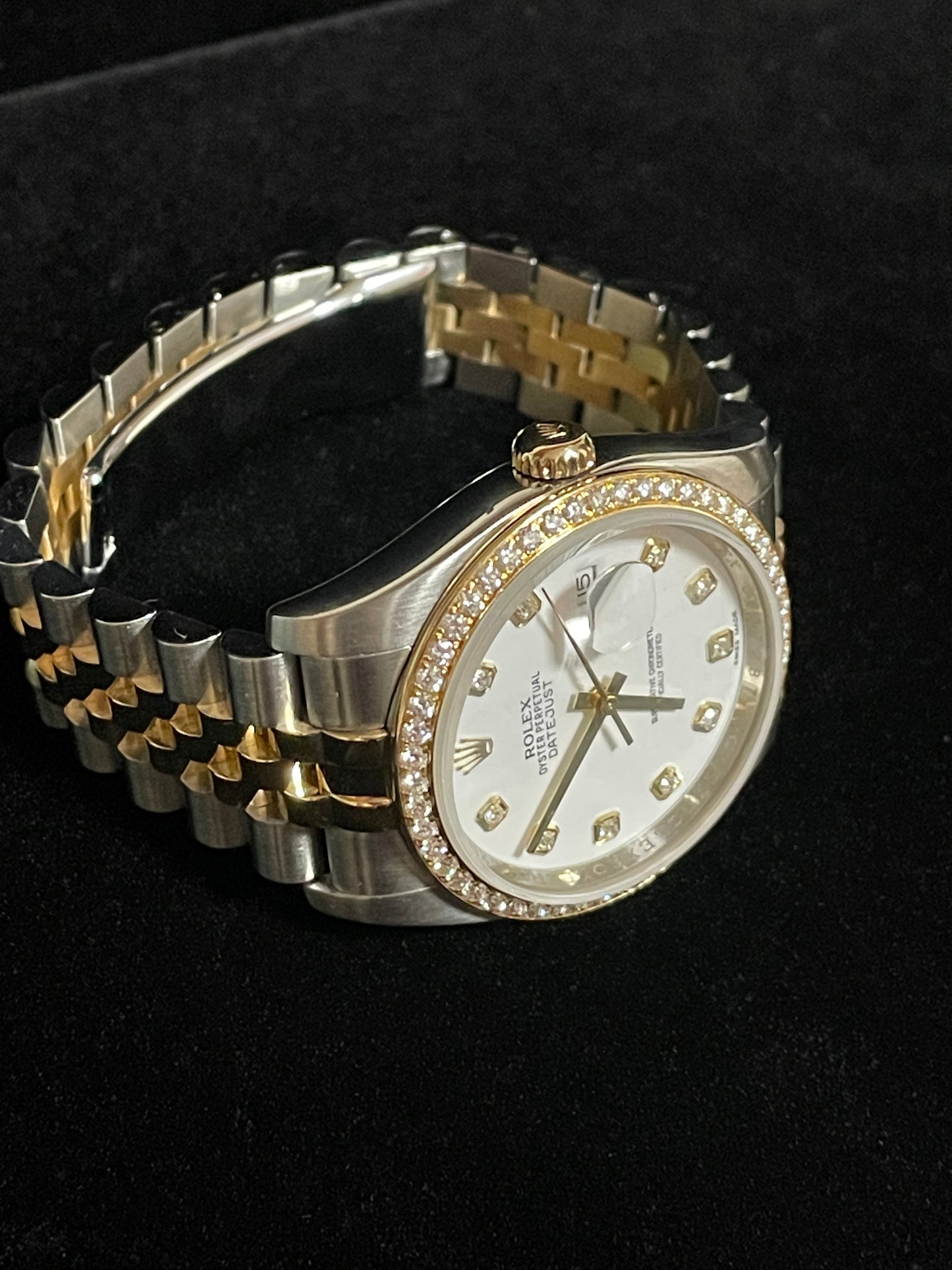 2010 Rolex Datejust 116243 White Diamond Dial and Bezel TT Jubilee No Paper 36mm
