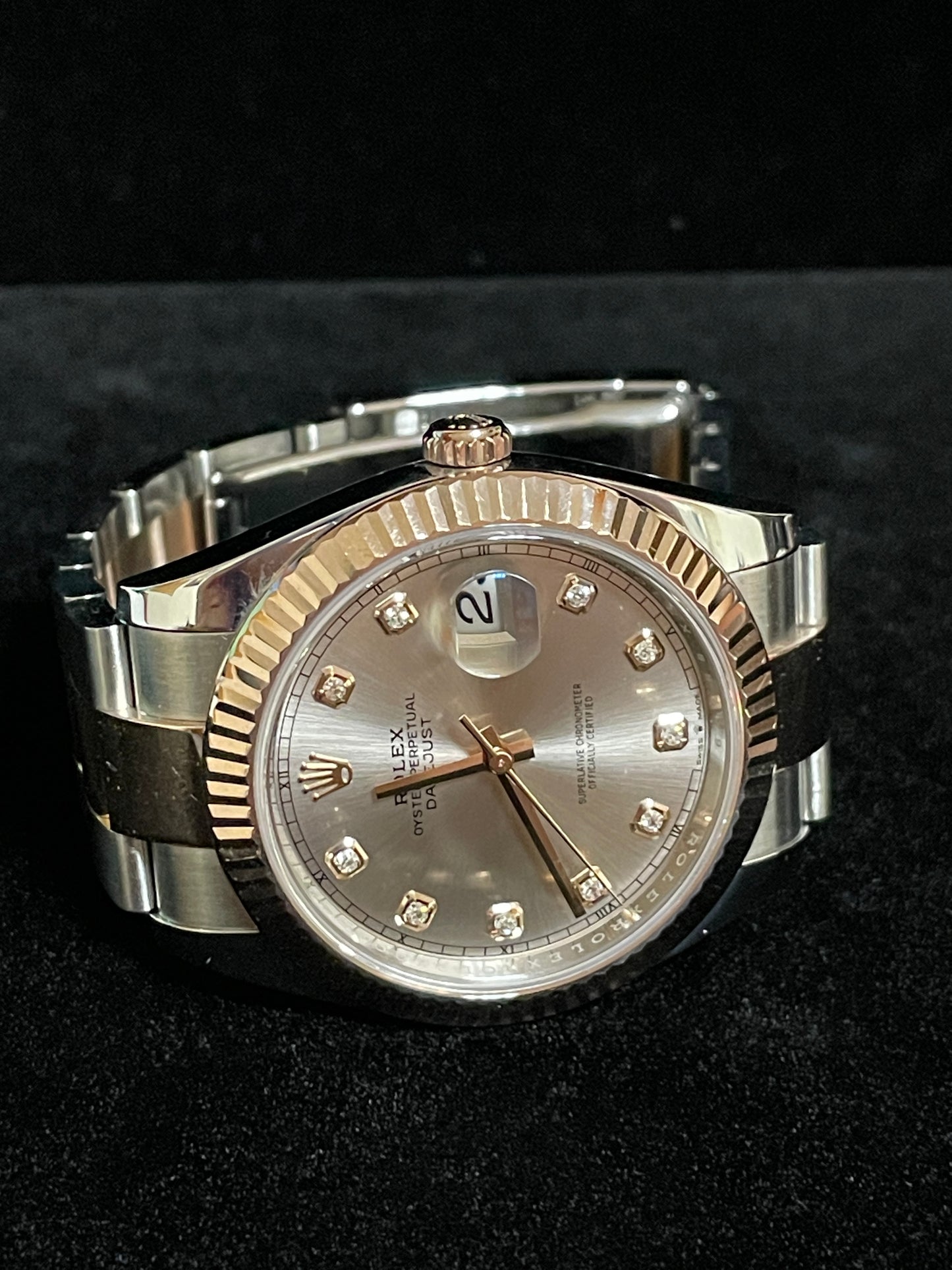 2023 Rolex Datejust 126331 Sundust Diamond Dial TT RG Oyster With Papers 41mm