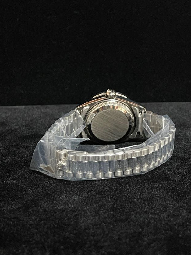 Rolex Ladies Datejust 69279 Blue Dial Diamond Bezel WG President No Papers 26mm
