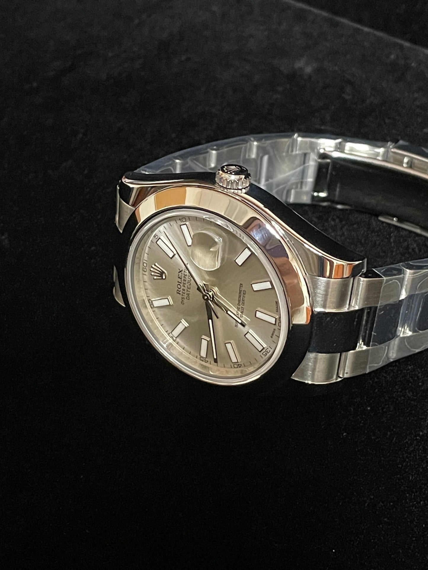 OHA 2015 Rolex Datejust 116300 Silver Stick Dial SS Oyster With Papers 41mm