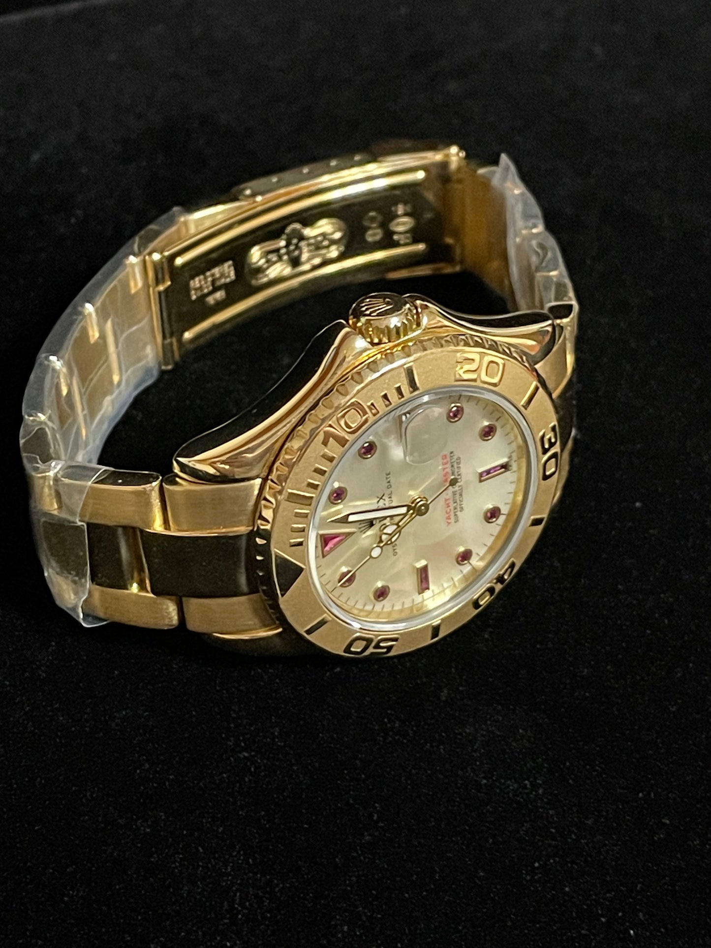 1997 Rolex Yacht-Master 168628 Ruby MOP Dial YG 18kt Oyster No Papers 35mm