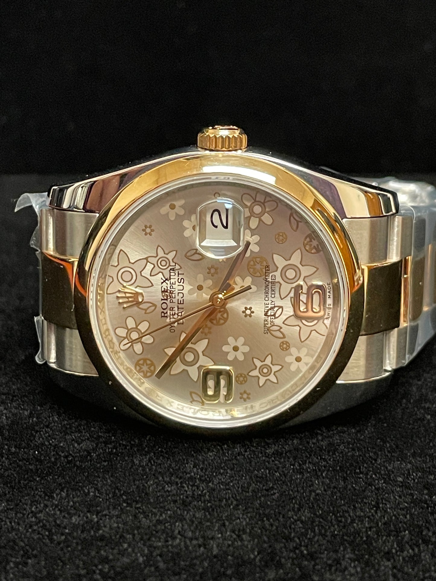 2017 Rolex Datejust 116203 Silver Floral Motif Dial TT 18kt Oyster No Paper 36mm