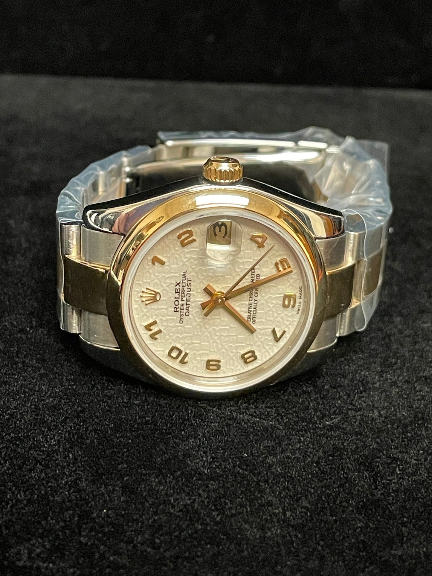 Rolex Ladies Datejust 178243 Midsize Ivory Computer Dial TT 18kt Oyster 31mm