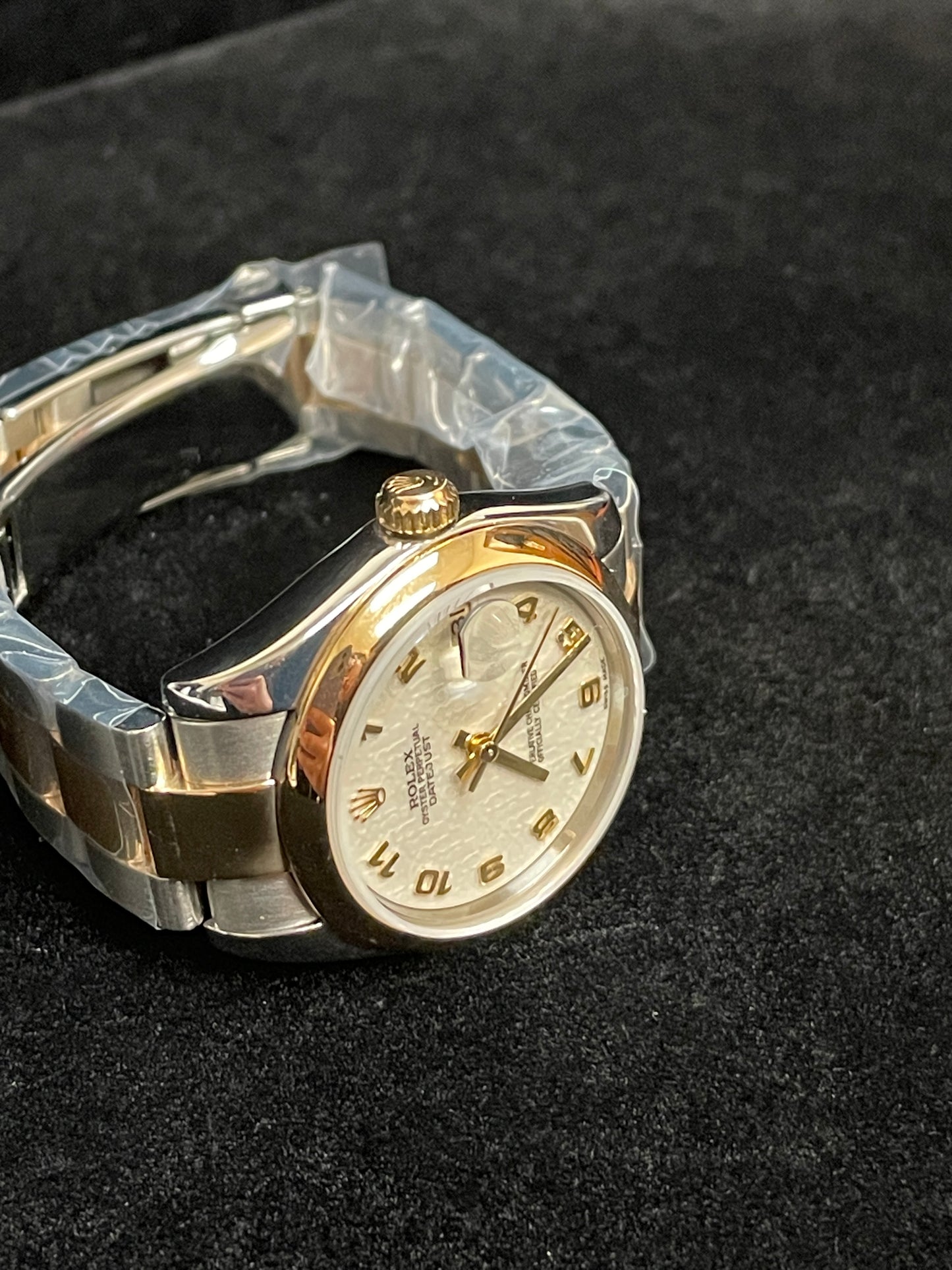 Rolex Ladies Datejust 178243 Midsize Ivory Computer Dial TT 18kt Oyster 31mm