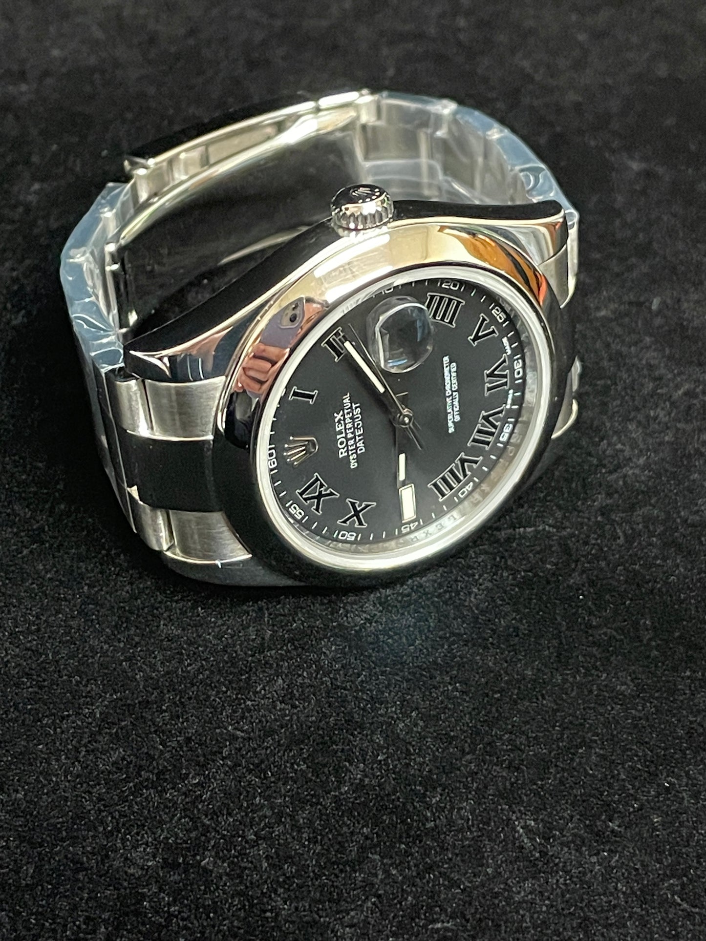 2012 Rolex Datejust 116300 Black Gray Roman Dial SS Oyster With Papers 41mm