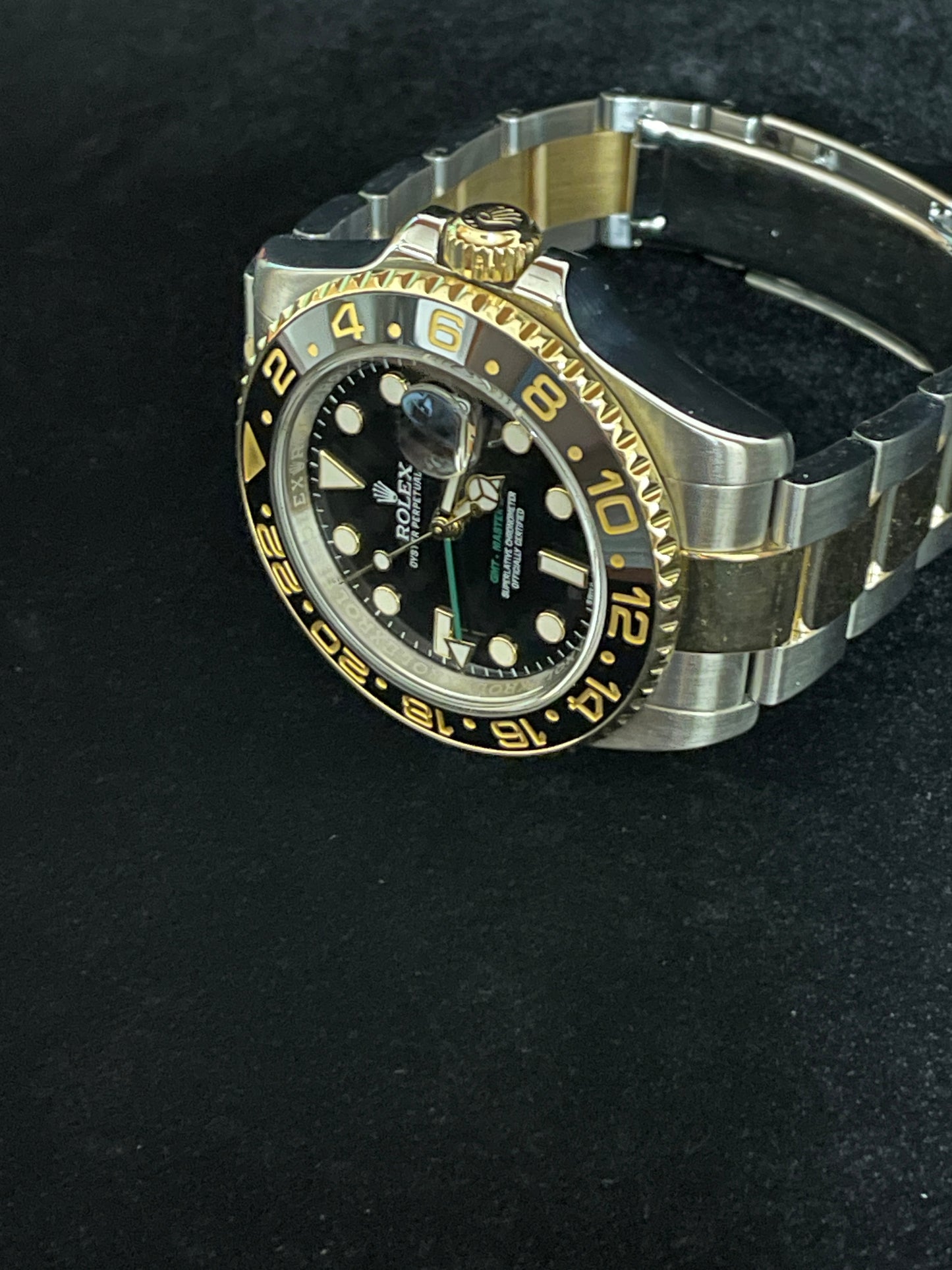 2016 Rolex GMT-Master II 116713LN Black Dial TT 18kt Oyster With Papers 40mm