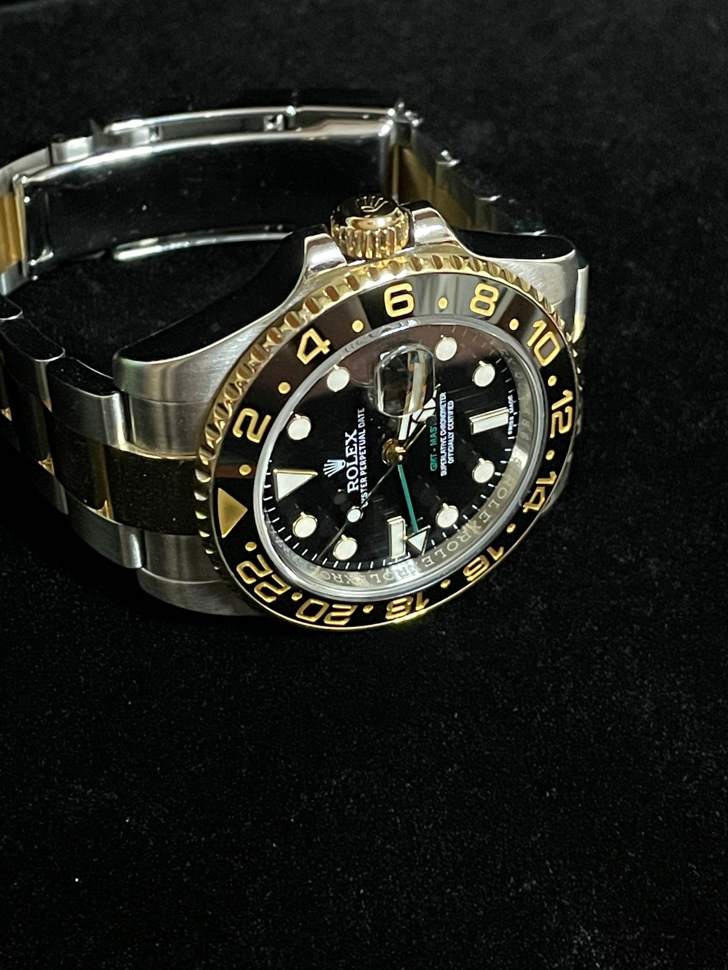 2016 Rolex GMT-Master II 116713LN Black Dial TT 18kt Oyster With Papers 40mm