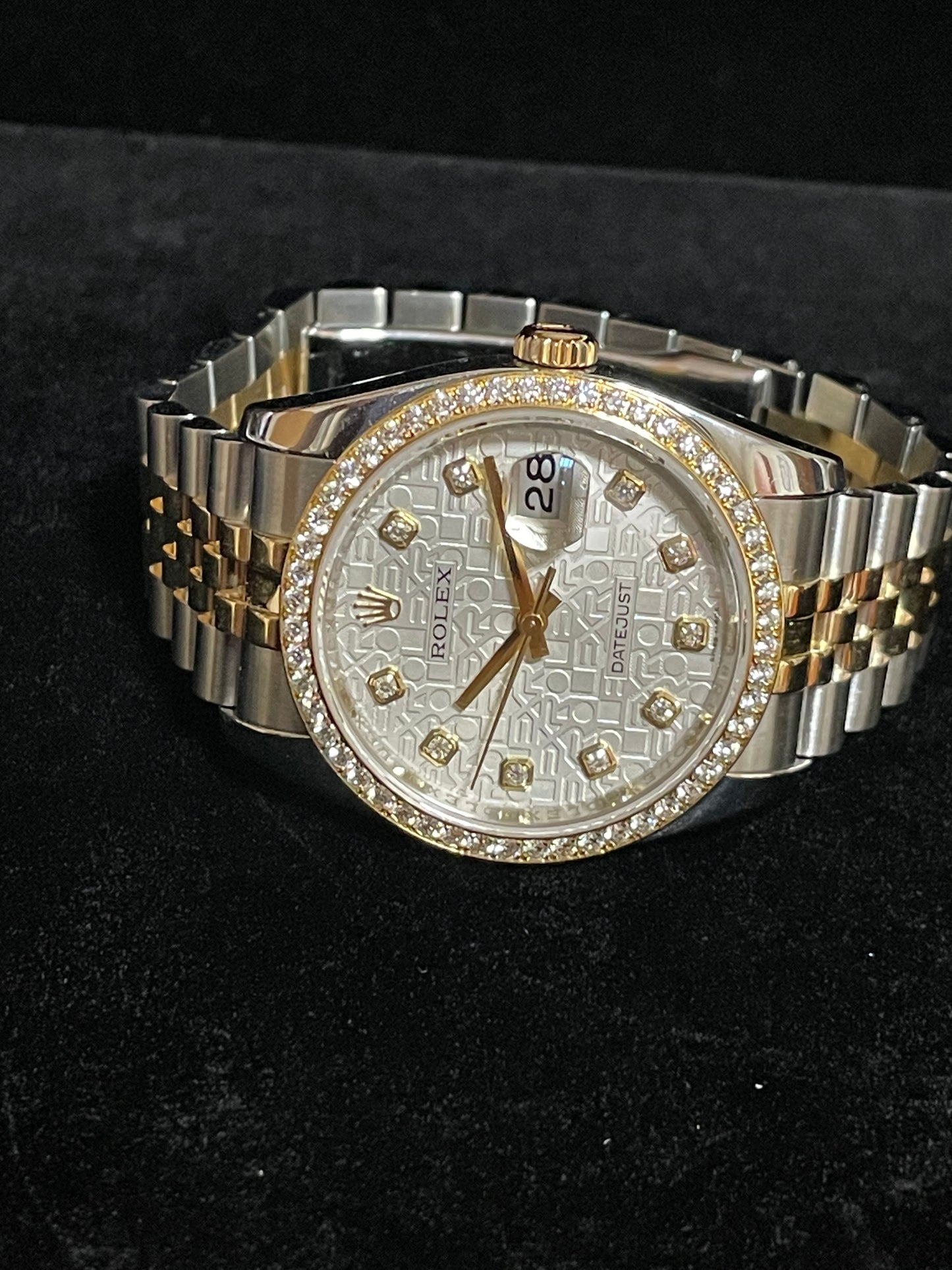 OH 2017 Rolex Datejust 116243 Silver Jubilee Diamond Dial and Bezel TT Jubilee 36mm