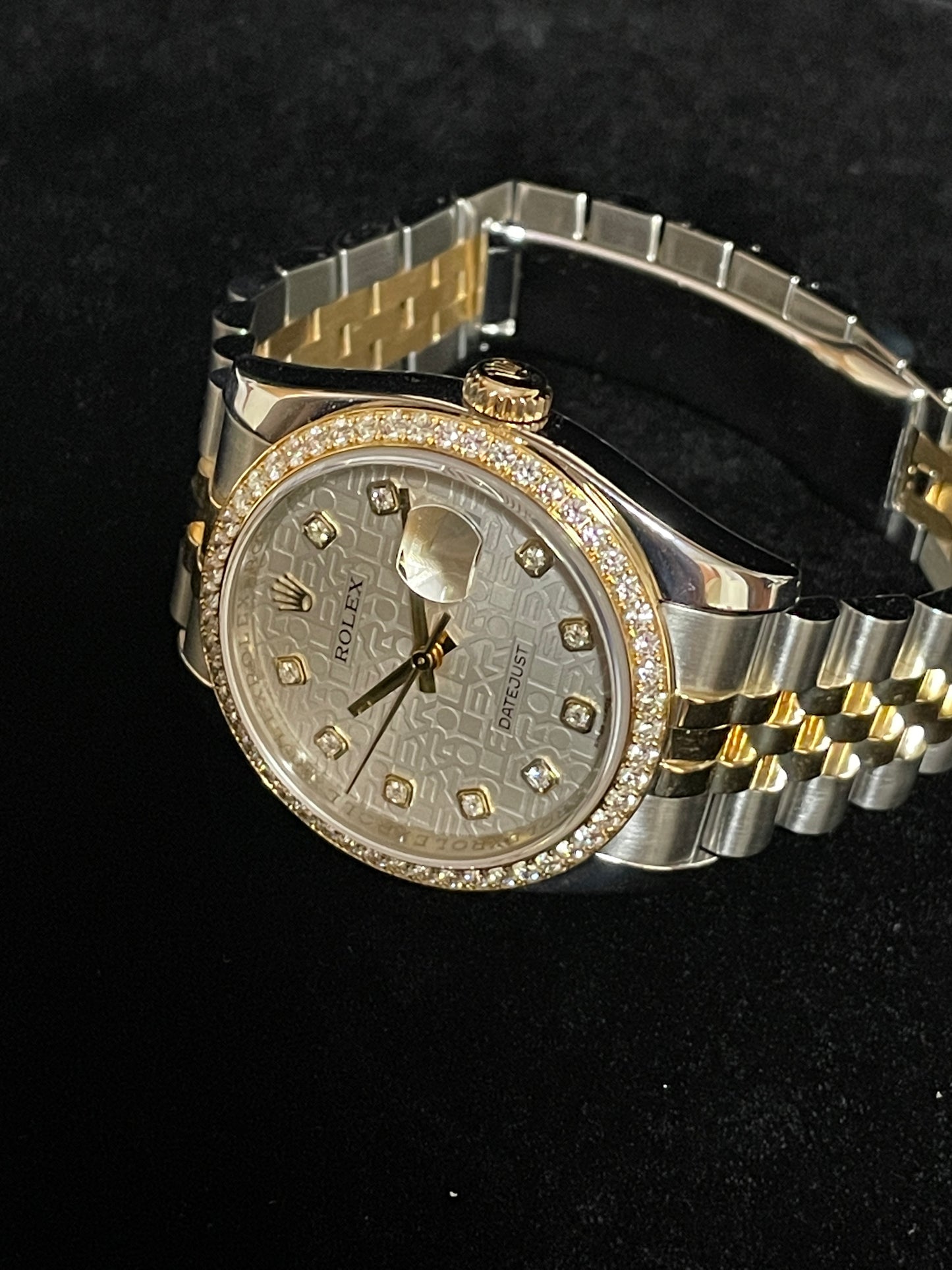 OH 2017 Rolex Datejust 116243 Silver Jubilee Diamond Dial and Bezel TT Jubilee 36mm