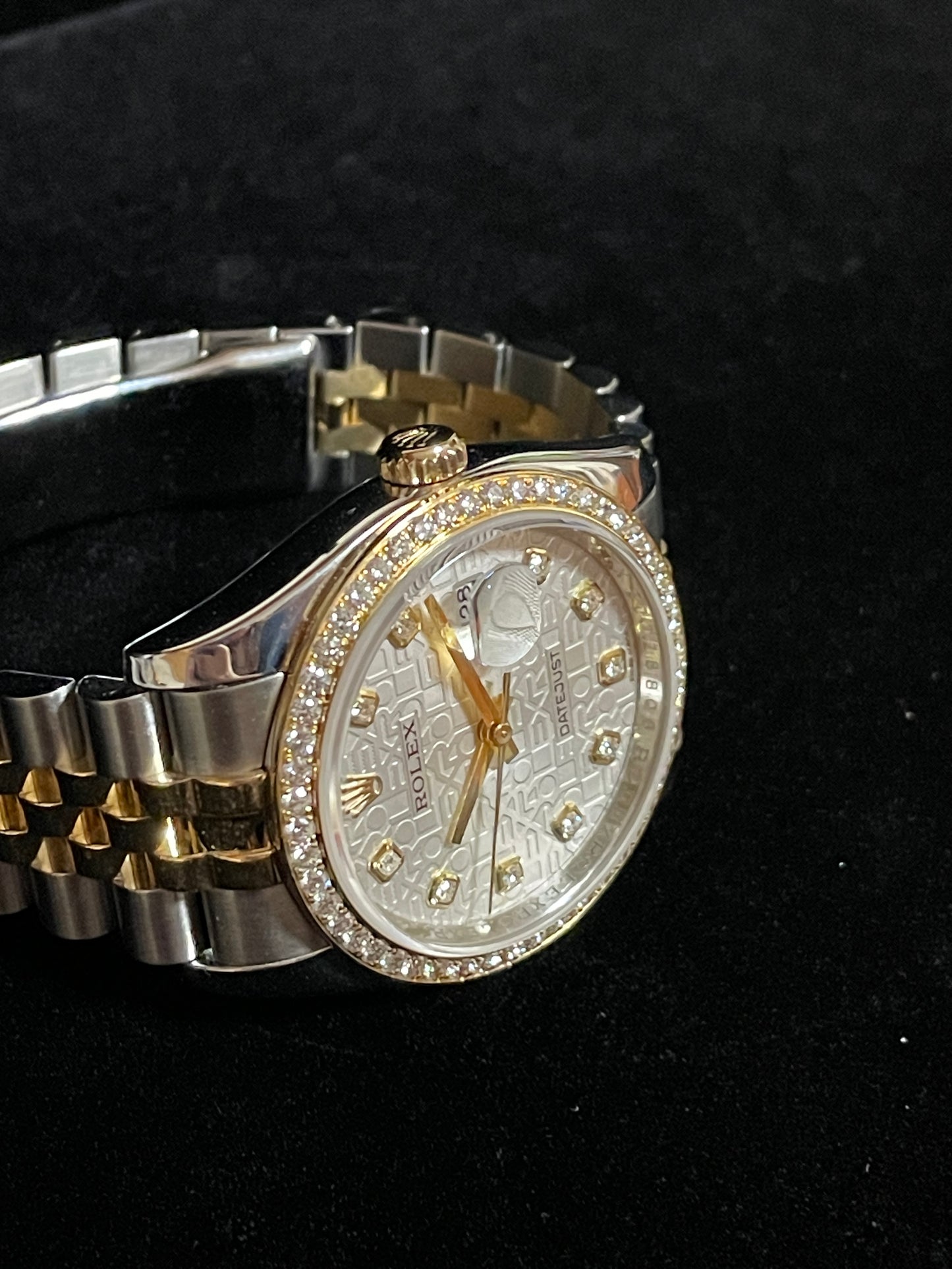 OH 2017 Rolex Datejust 116243 Silver Jubilee Diamond Dial and Bezel TT Jubilee 36mm