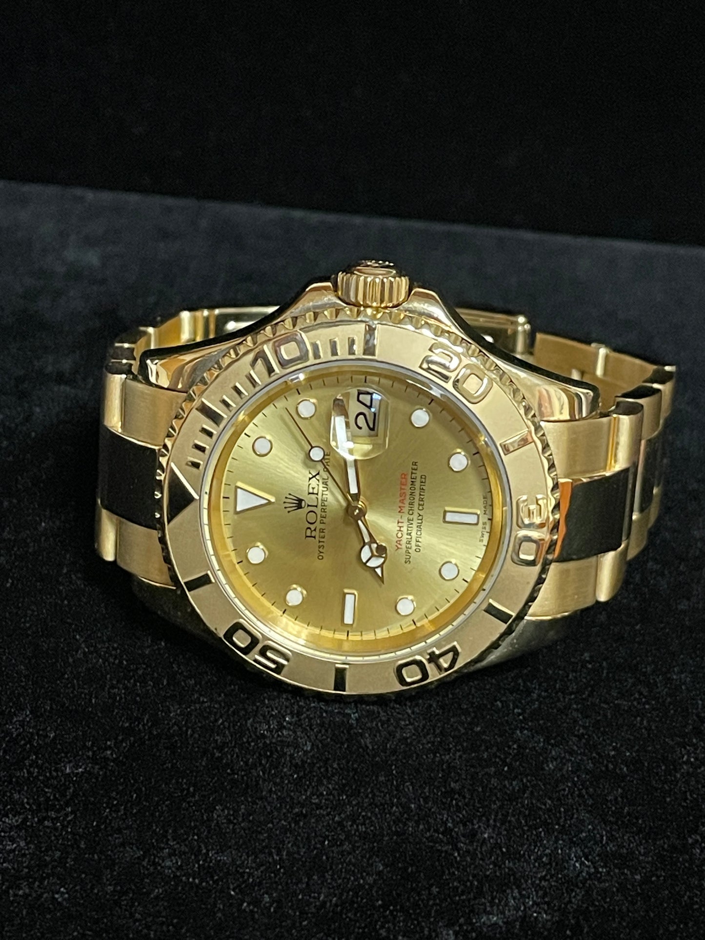 OH 2001 Rolex Yacht-Master 16628 Champagne Dial YG 18kt Oyster No Papers 40mm
