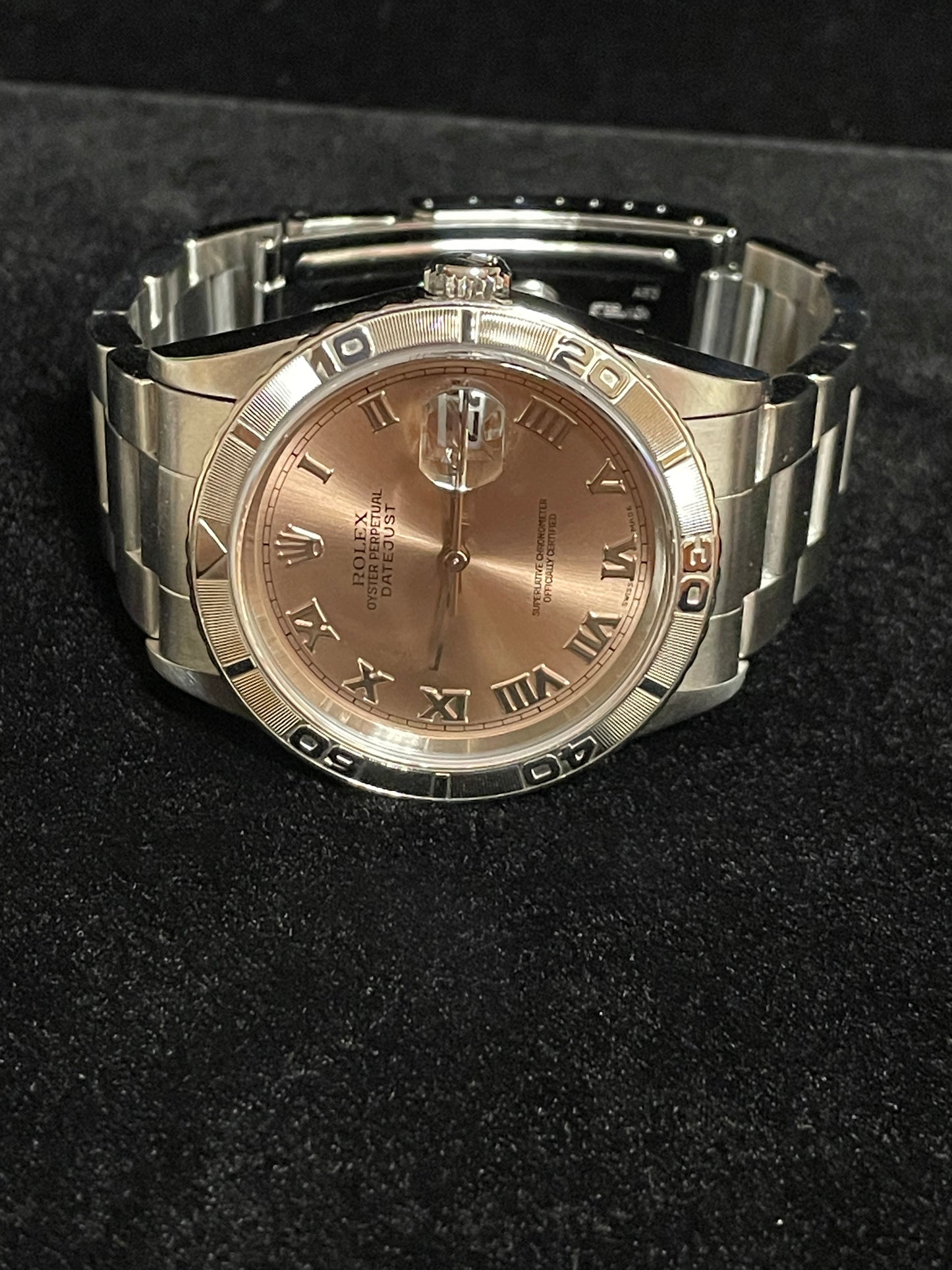 1999 Rolex Datejust Turnograph 16264 Pink Salmon Roman Dial SS Oyster 36mm