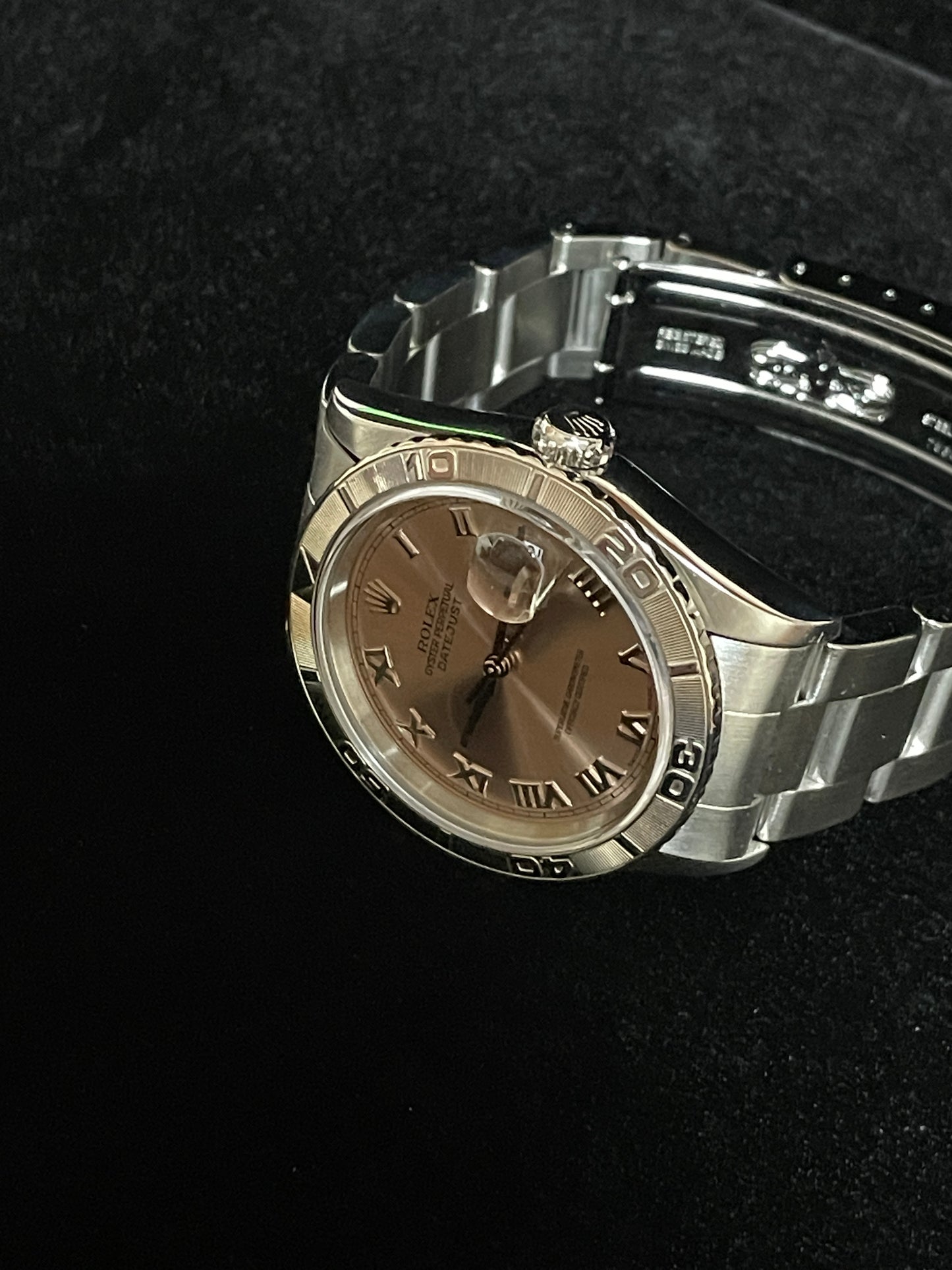 1999 Rolex Datejust Turnograph 16264 Pink Salmon Roman Dial SS Oyster 36mm