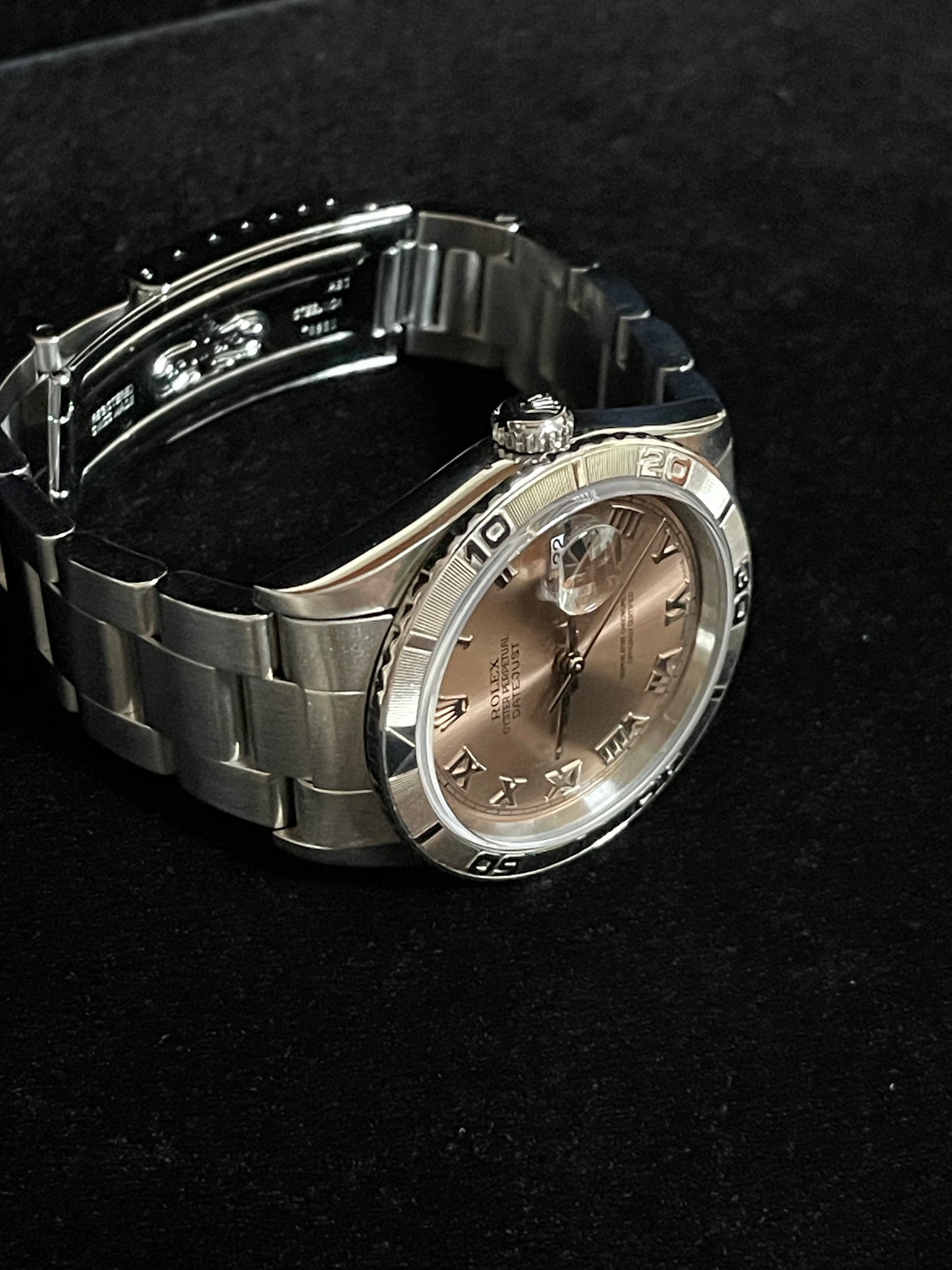 1999 Rolex Datejust Turnograph 16264 Pink Salmon Roman Dial SS Oyster 36mm