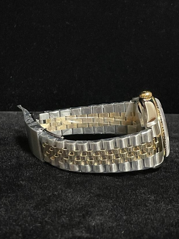 1996 Rolex Datejust 16233 Champagne Diamond Dial No Holes TT 18kt Jubilee 36mm