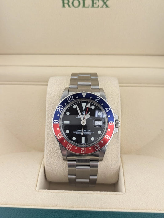 1966 Rolex GMT-Master Pepsi 1675 Black Dial SS Oyster No Papers 40mm