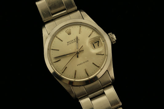 1966 Rolex OysterDate 6466 Silver Dial Stainless Steel Rivet No Papers 31mm