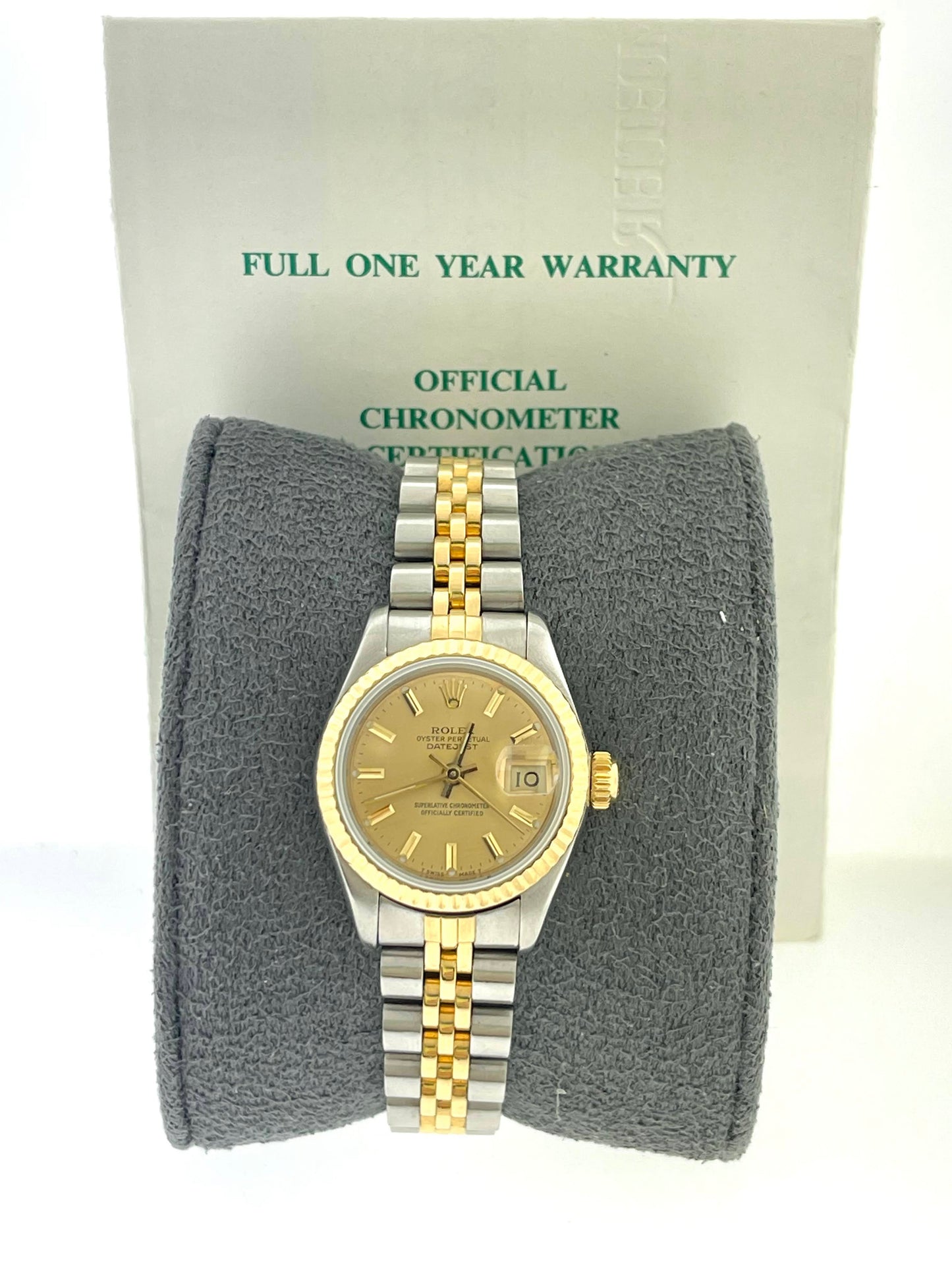 1987 Rolex Datejust 69173 Champagne Dial Two Tone Jubilee With Papers 26mm