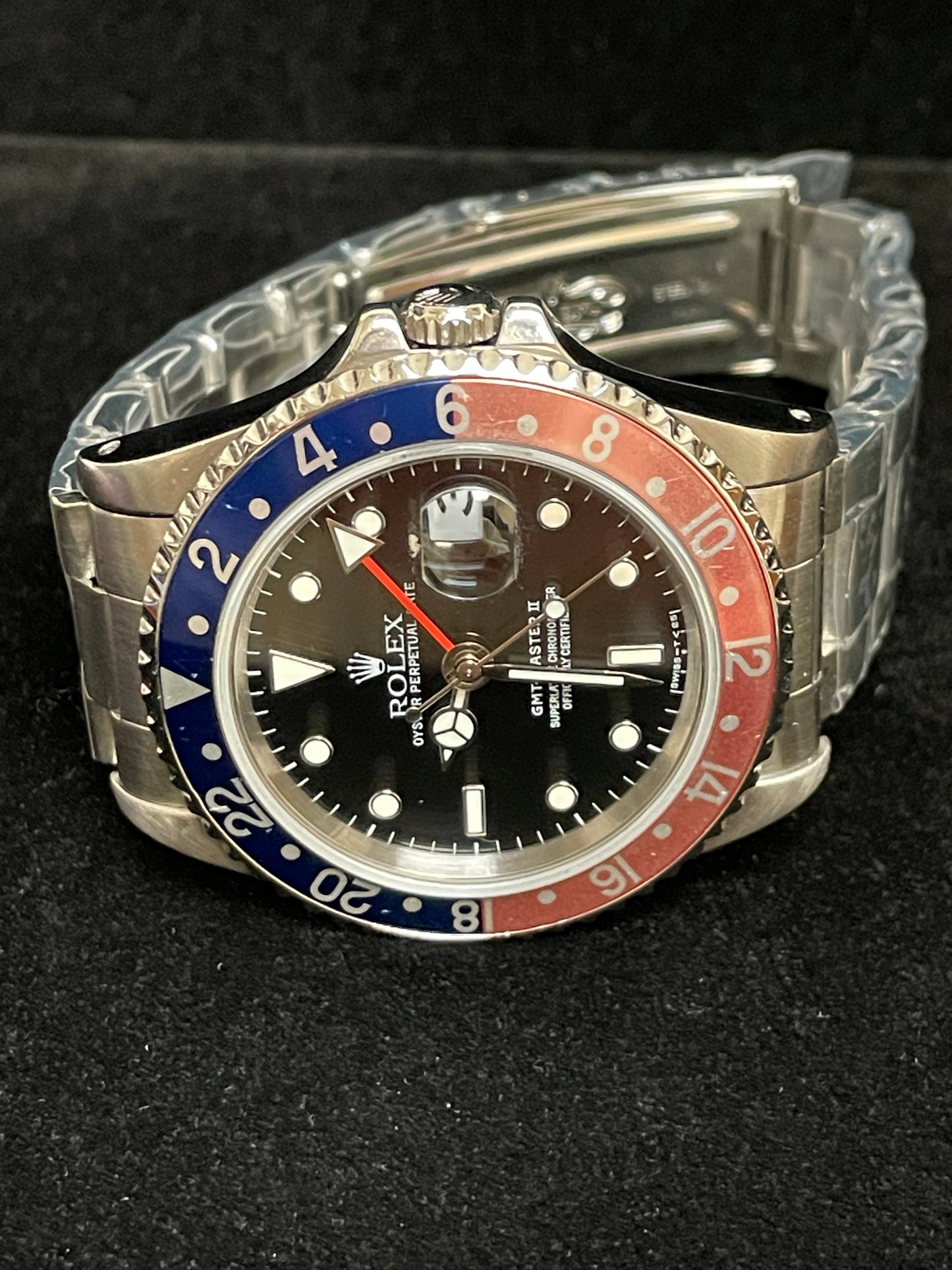 1997 Rolex GMT-Master II 16710 Black Dial Pepsi SS Oyster With Papers 40mm