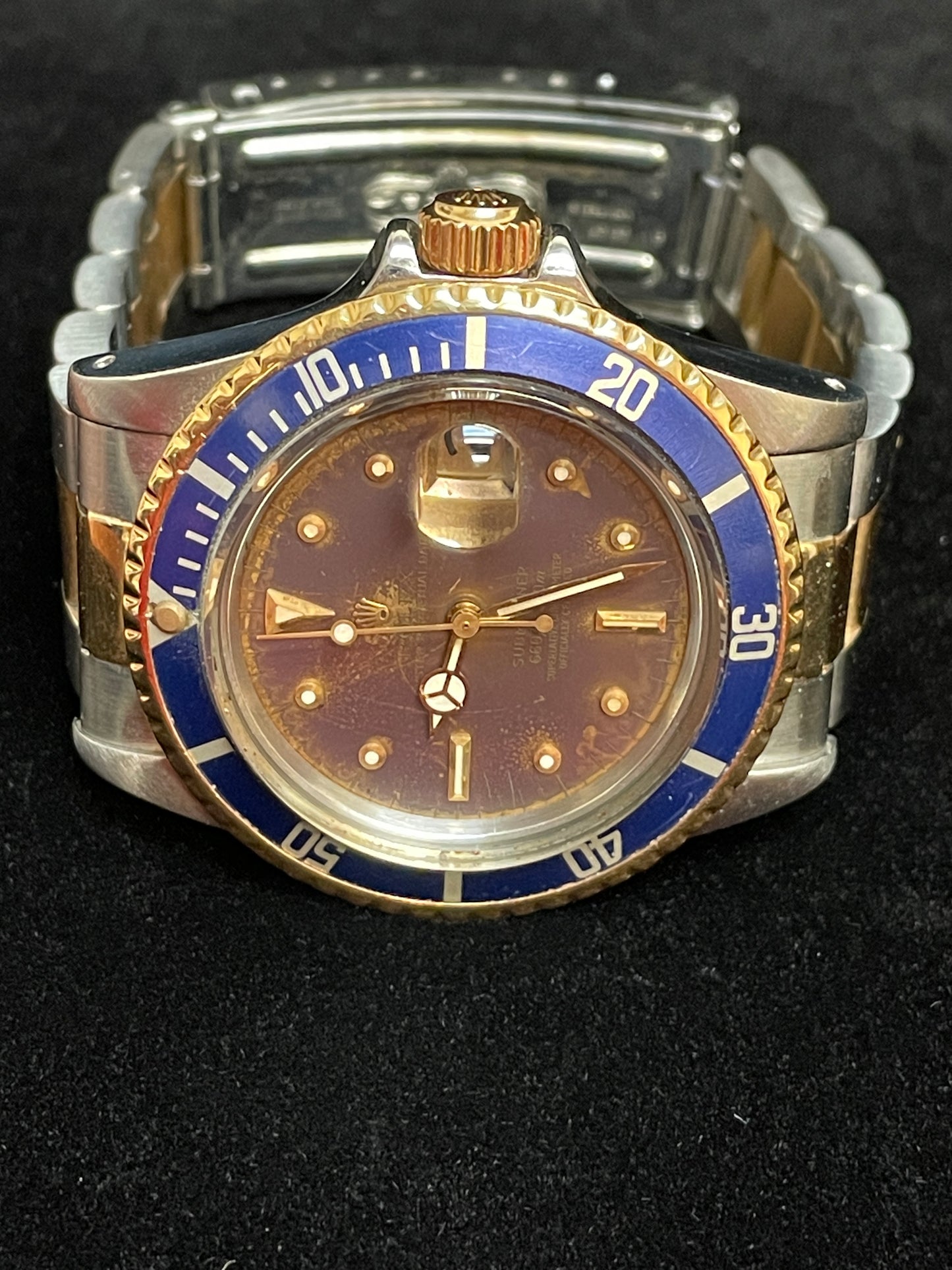 1978 Rolex Vintage Submariner 1680 Blue Purple Nipple Dial TT Oyster 40mm