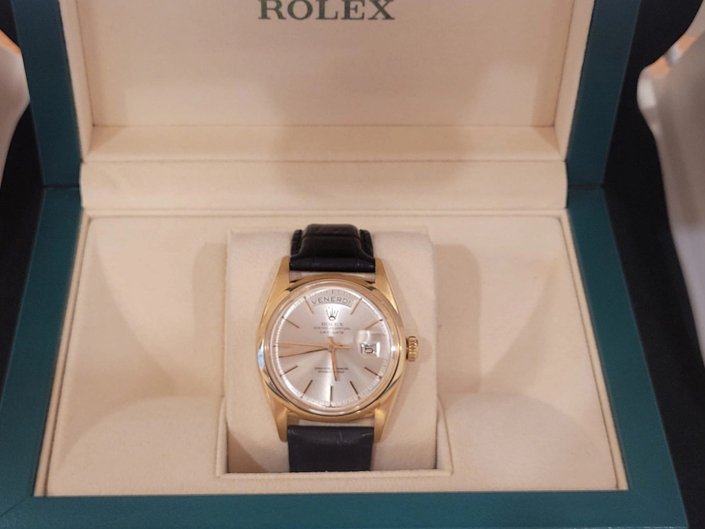 1957 Rolex Day-Date 6612 Silver Dial Italian Date Wheel 36mm