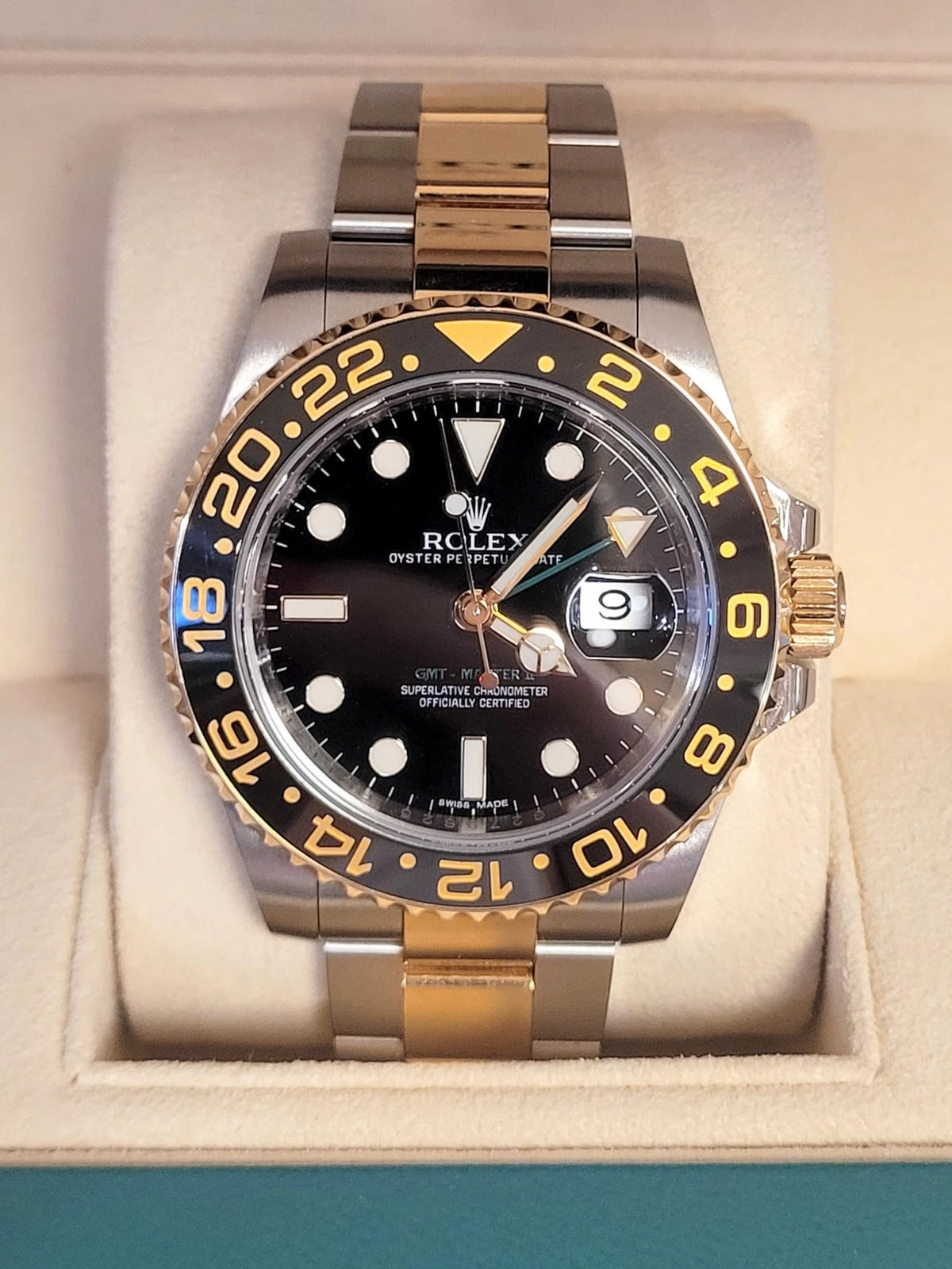 2012 Rolex GMT-Master II 116713 Black Dial TT 18kt Oyster With Papers 40mm