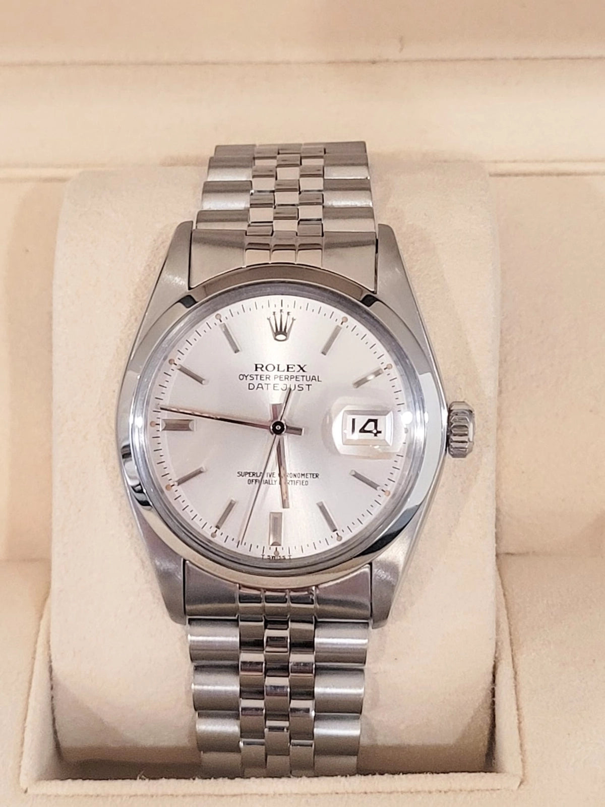 1979 Rolex Datejust 16014 Silver Stick Dial TT Jubilee No Papers 36mm