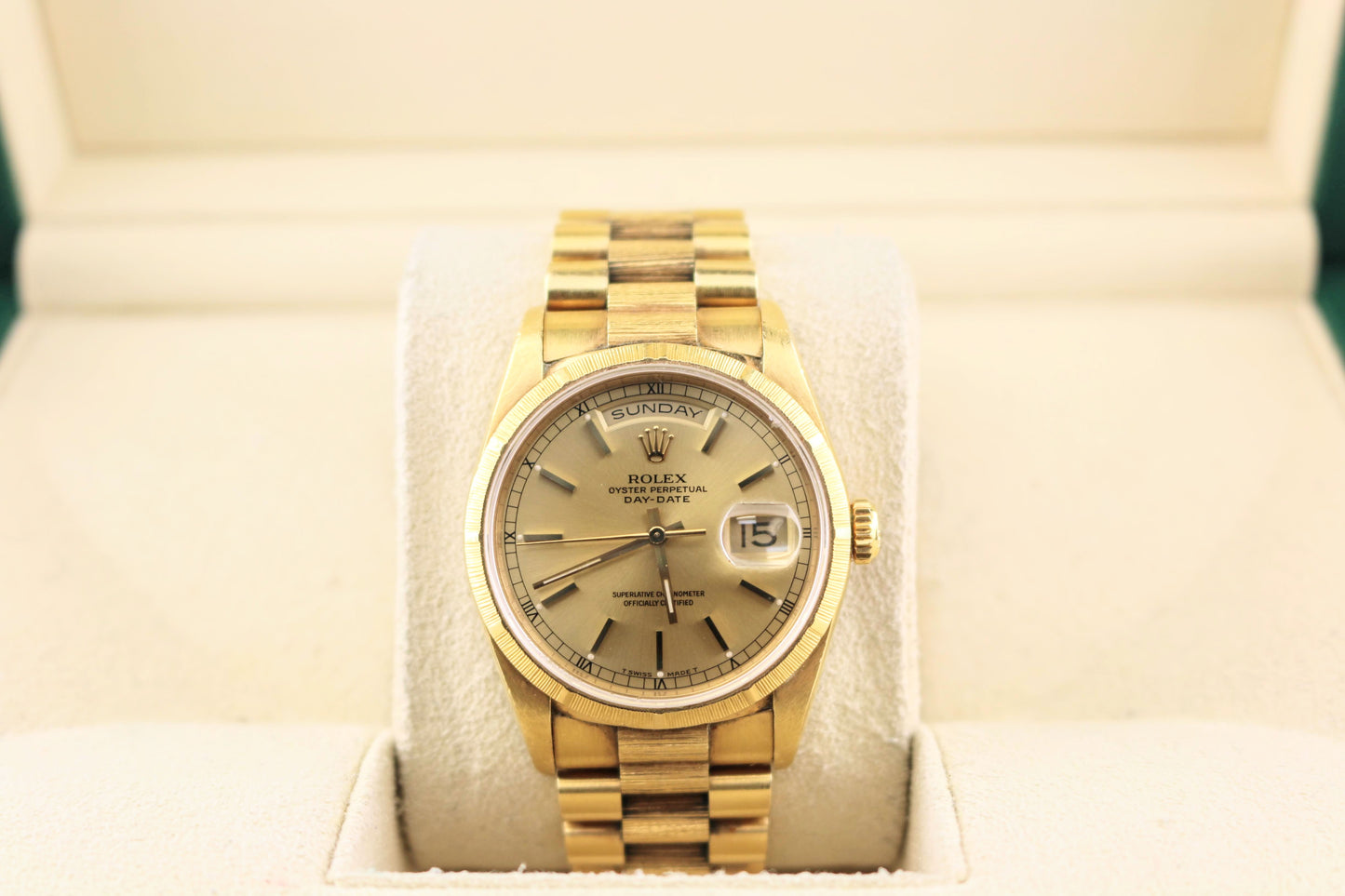 1991 Rolex Day-Date 18248 Champagne Dial 18kt President Double Quick 36mm
