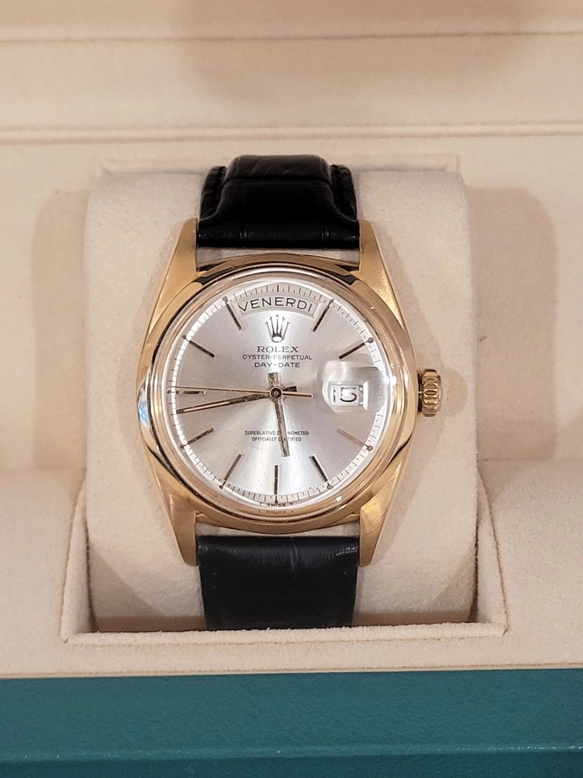 1957 Rolex Day-Date 6612 Silver Dial Italian Date Wheel 36mm