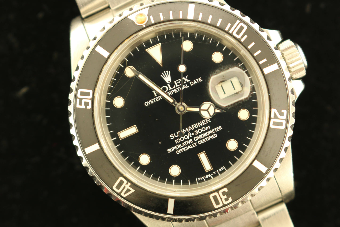 1986 Rolex Submariner 16800 Black Spider Dial Oyster Bracelet No Papers 40mm