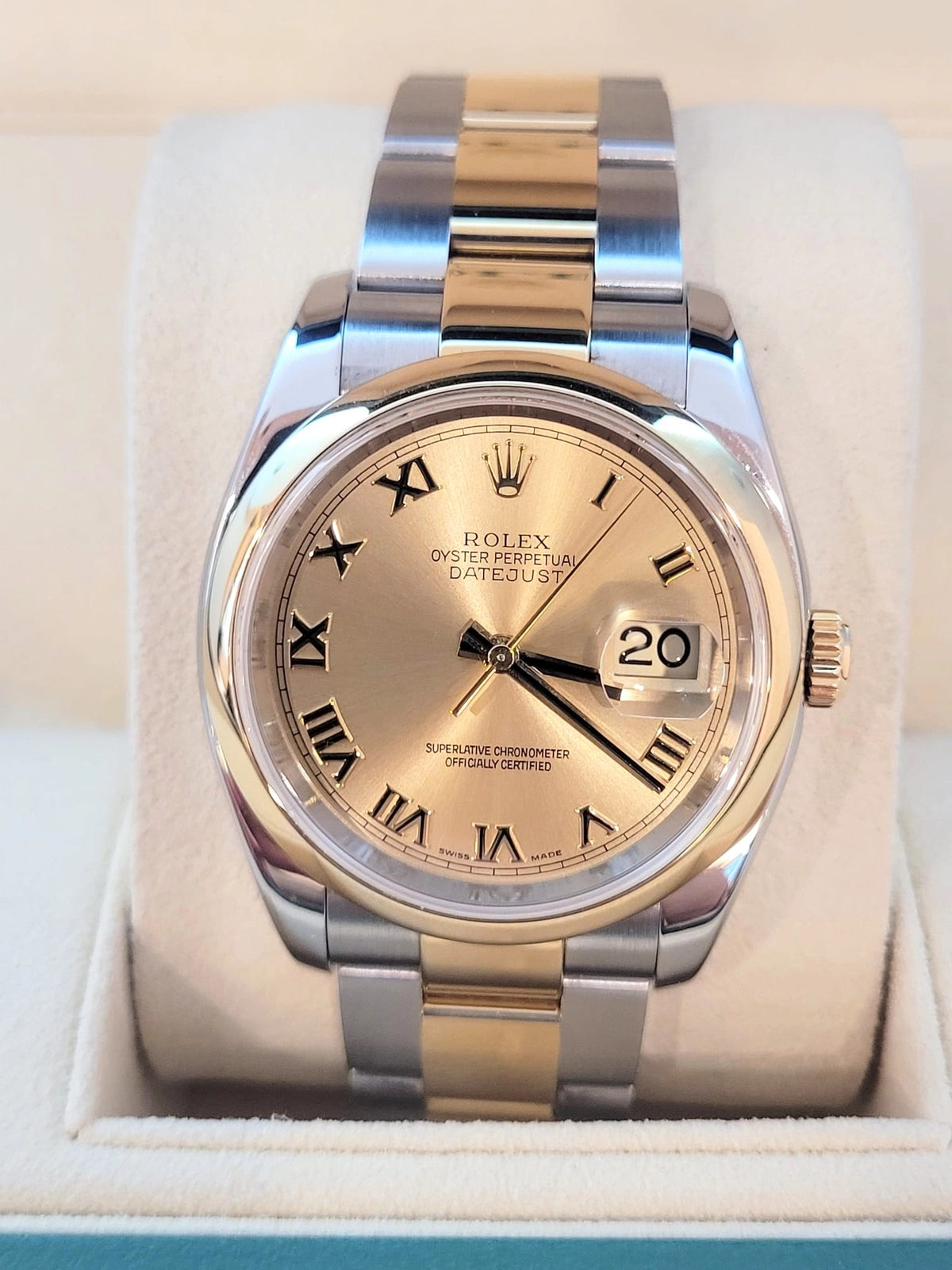 2004 Rolex Datejus 116203 Champagne Roman Dial TT Oyster No Papers 36mm