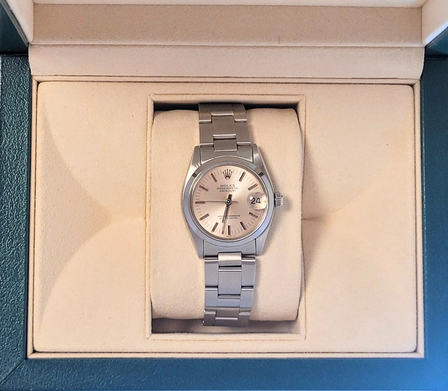 1979 Rolex Midsize Datejust 6824 Silver Stick Dial SS Oyster No Papers 31mm