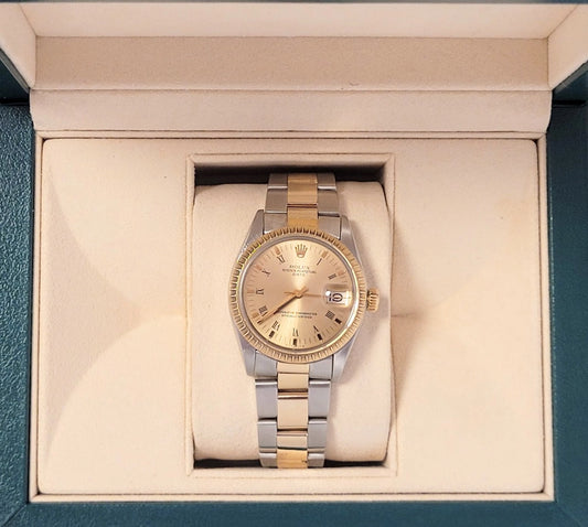 1974 Rolex Date 1505 Champagne Roman Sigma Dial TT Oyster No Papers 34mm